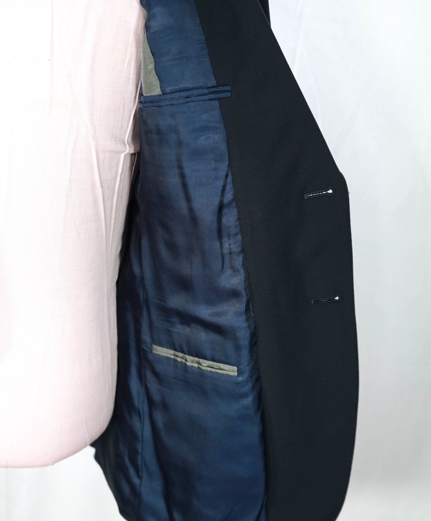 ARMANI COLLEZIONI - Navy Blue Wool Blazer - 38R
