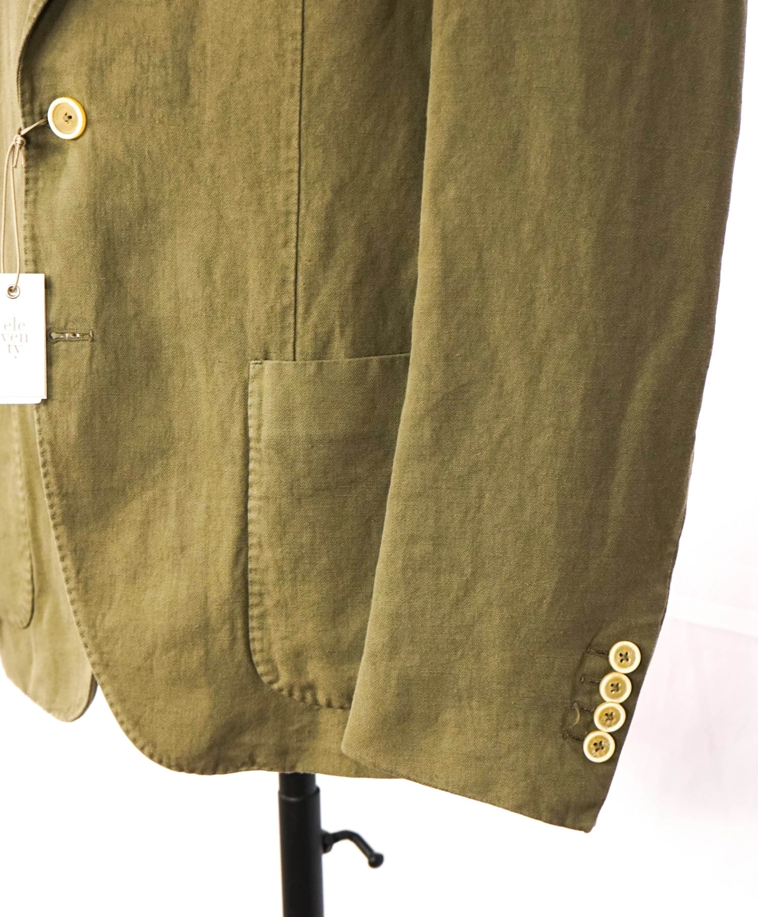$1,095 ELEVENTY - Green Linen/Cotton Blazer - 42