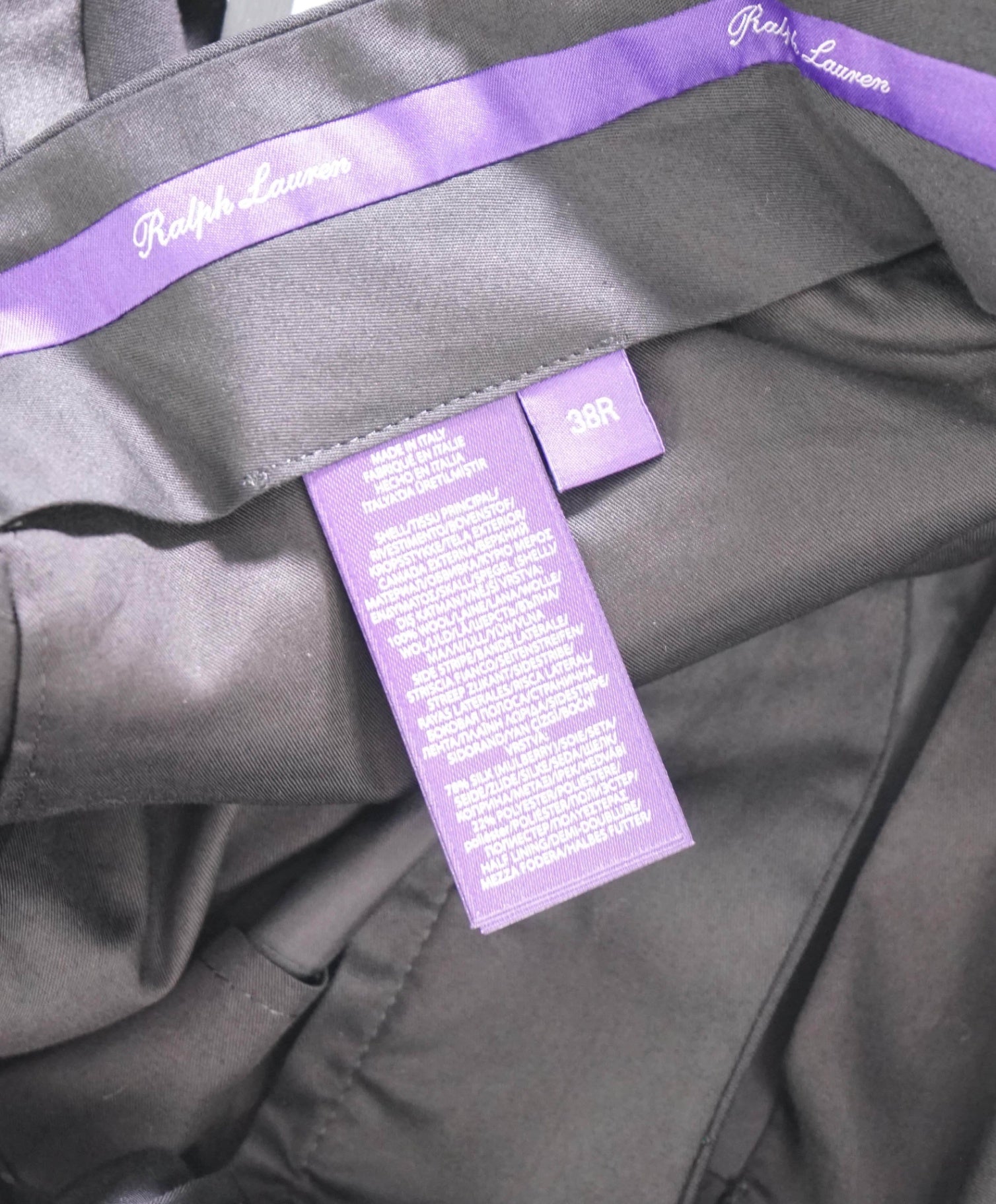 $995 RALPH LAUREN PURPLE LABEL - Black Tuxedo Pants - 32W
