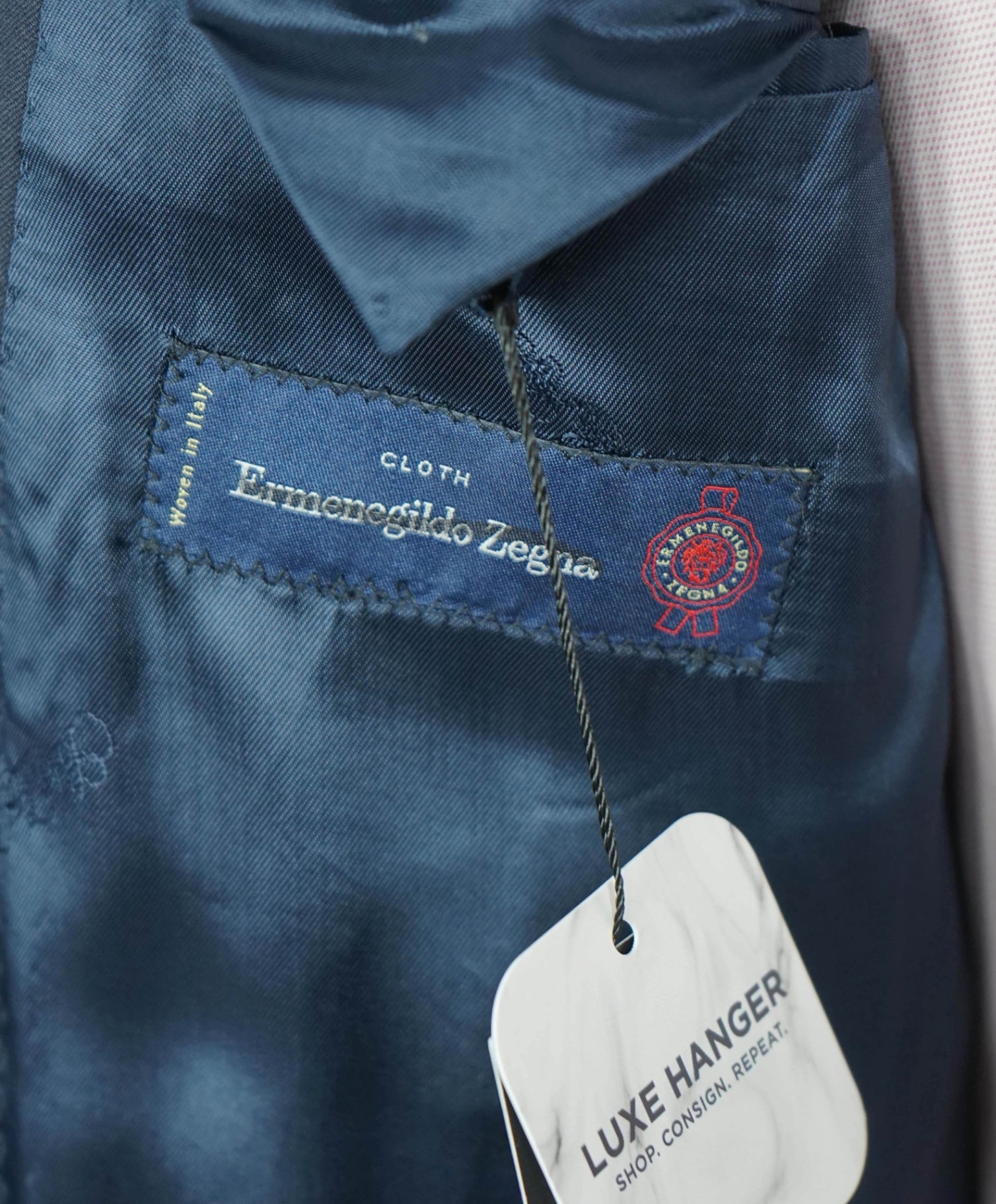 $1,295 ZEGNA For SFA - Navy Blue Wool/Silk Suit - 46R
