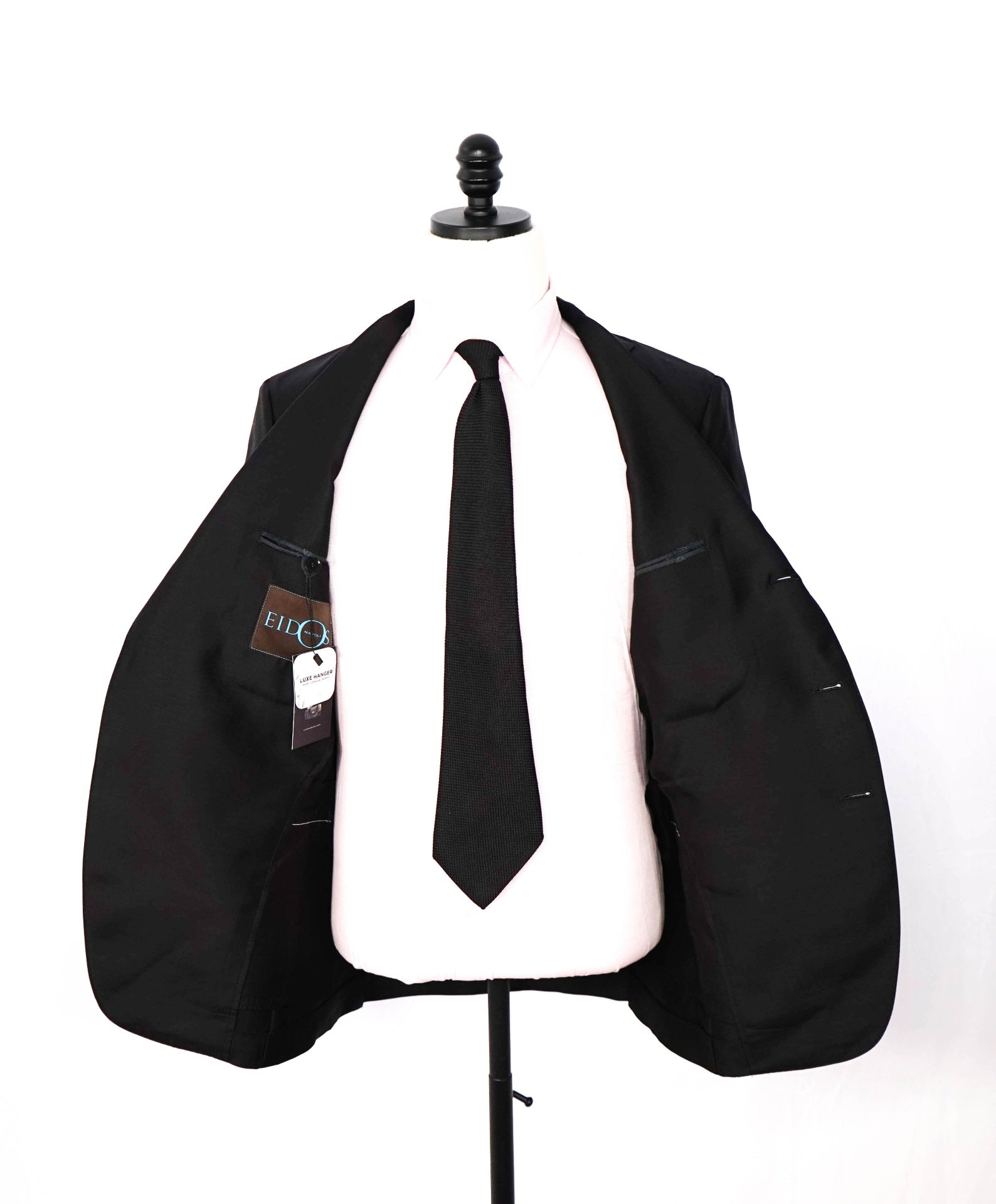$1,495 EIDOS By ISAIA - Black PURE SILK Blazer - 40R