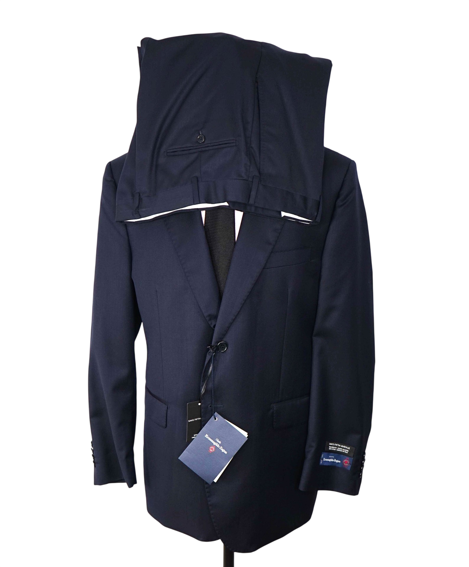 $1,295 ZEGNA For SFA - Navy Blue Wool/Silk Suit - 46R