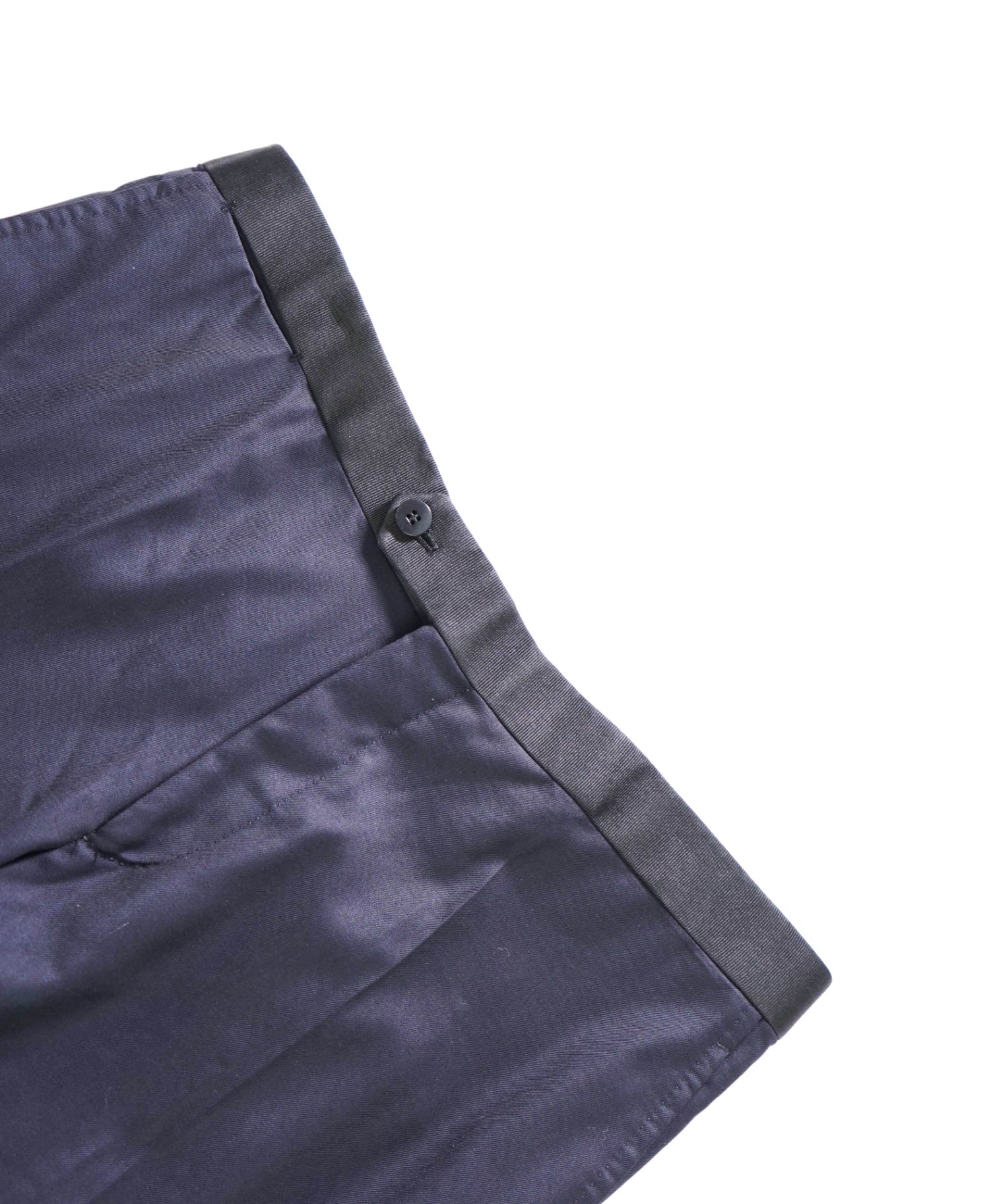 $995 ISAIA - Navy Blue Wool Tuxedo Pants - 36W