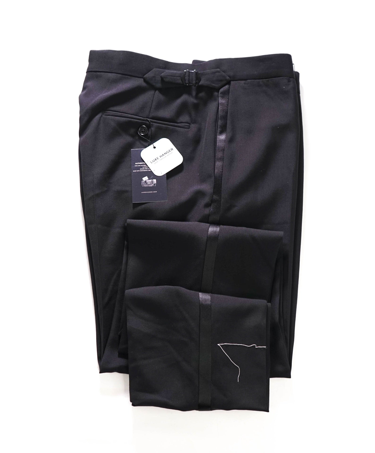 $995 RALPH LAUREN PURPLE LABEL - Black Tuxedo Pants - 32W