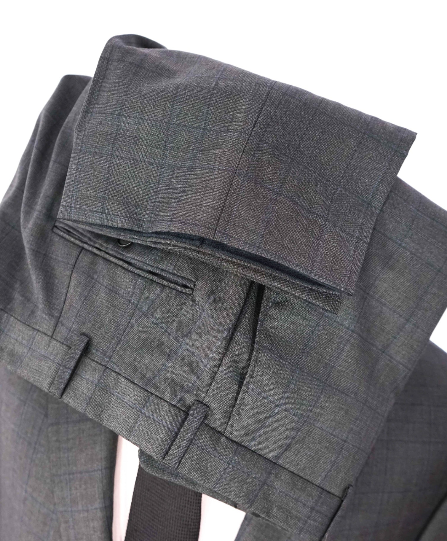 $1,695 LORO PIANA For HICKEY FREEMAN-Gray Plaid Wool Suit- 46R