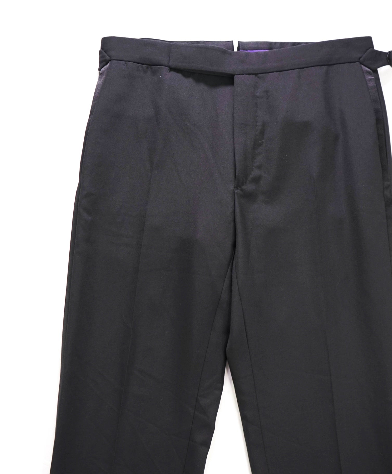 $995 RALPH LAUREN PURPLE LABEL - Black Tuxedo Pants - 32W