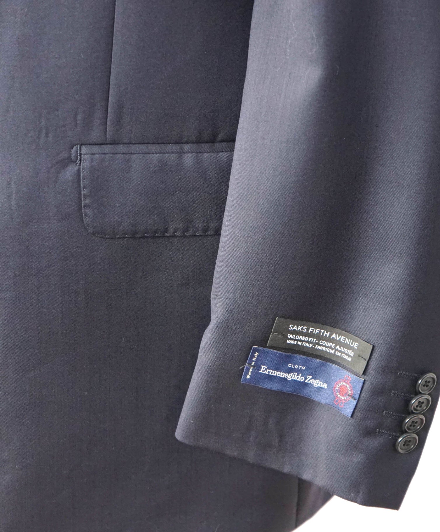 $1,295 ZEGNA For SFA - Navy Blue Wool/Silk Suit - 46R