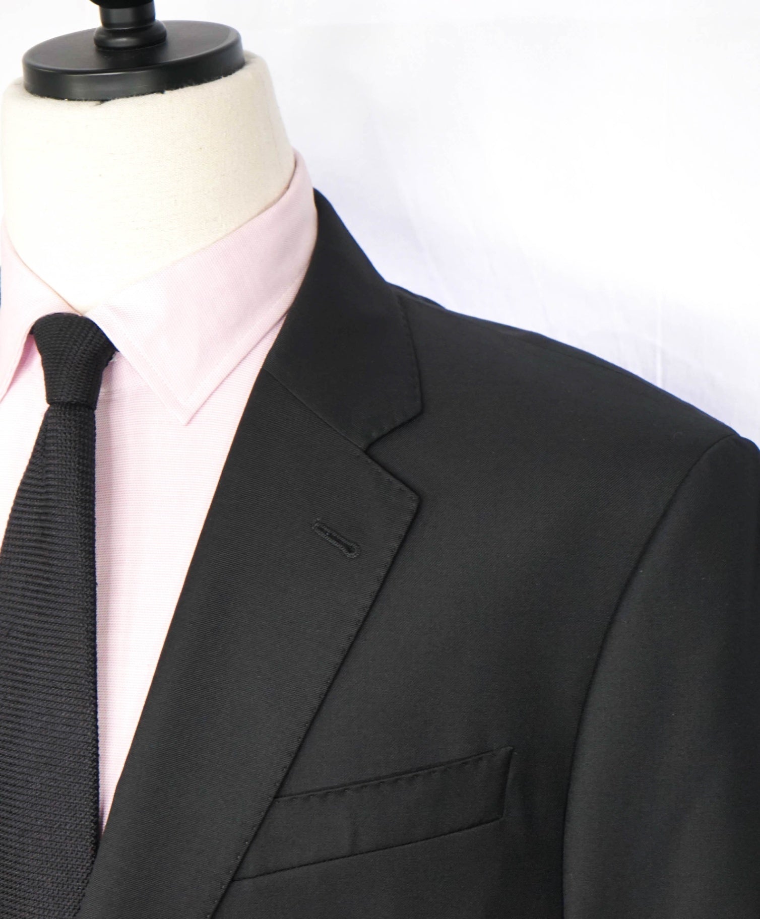 $1,495 EMPORIO ARMANI - Solid Black 130's Wool Blazer - 48R
