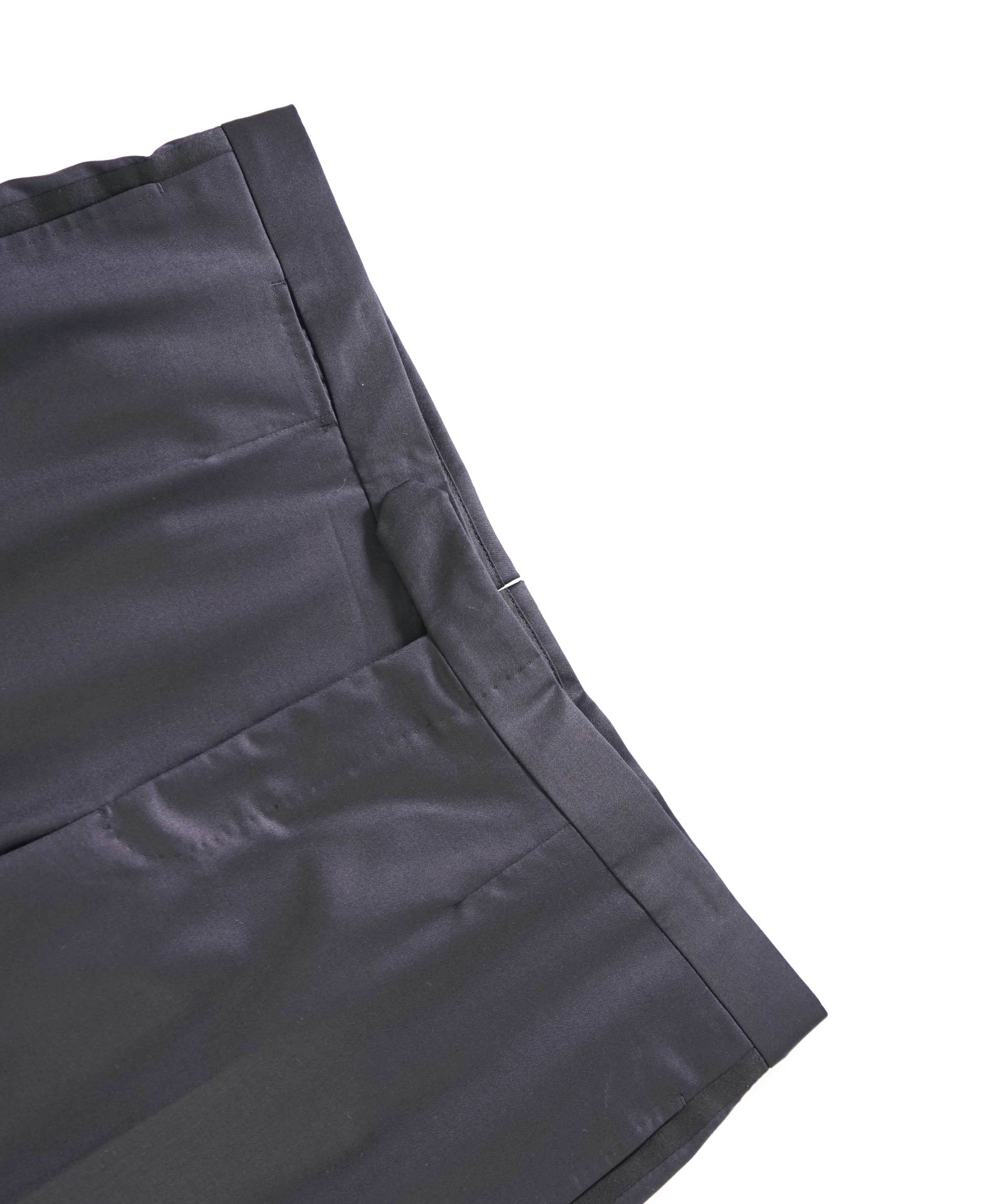 $870 ZEGNA - Black Wool Tuxedo Pants - 39W