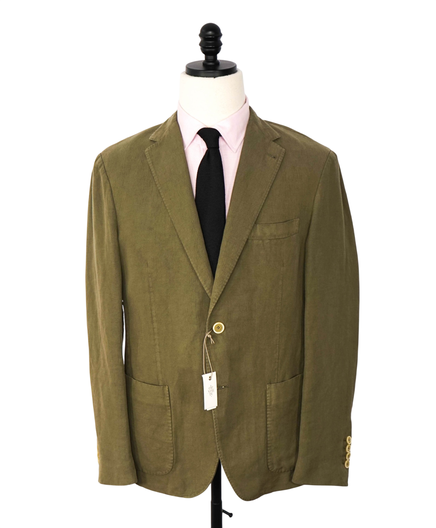 $1,095 ELEVENTY - Green Linen/Cotton Blazer - 42
