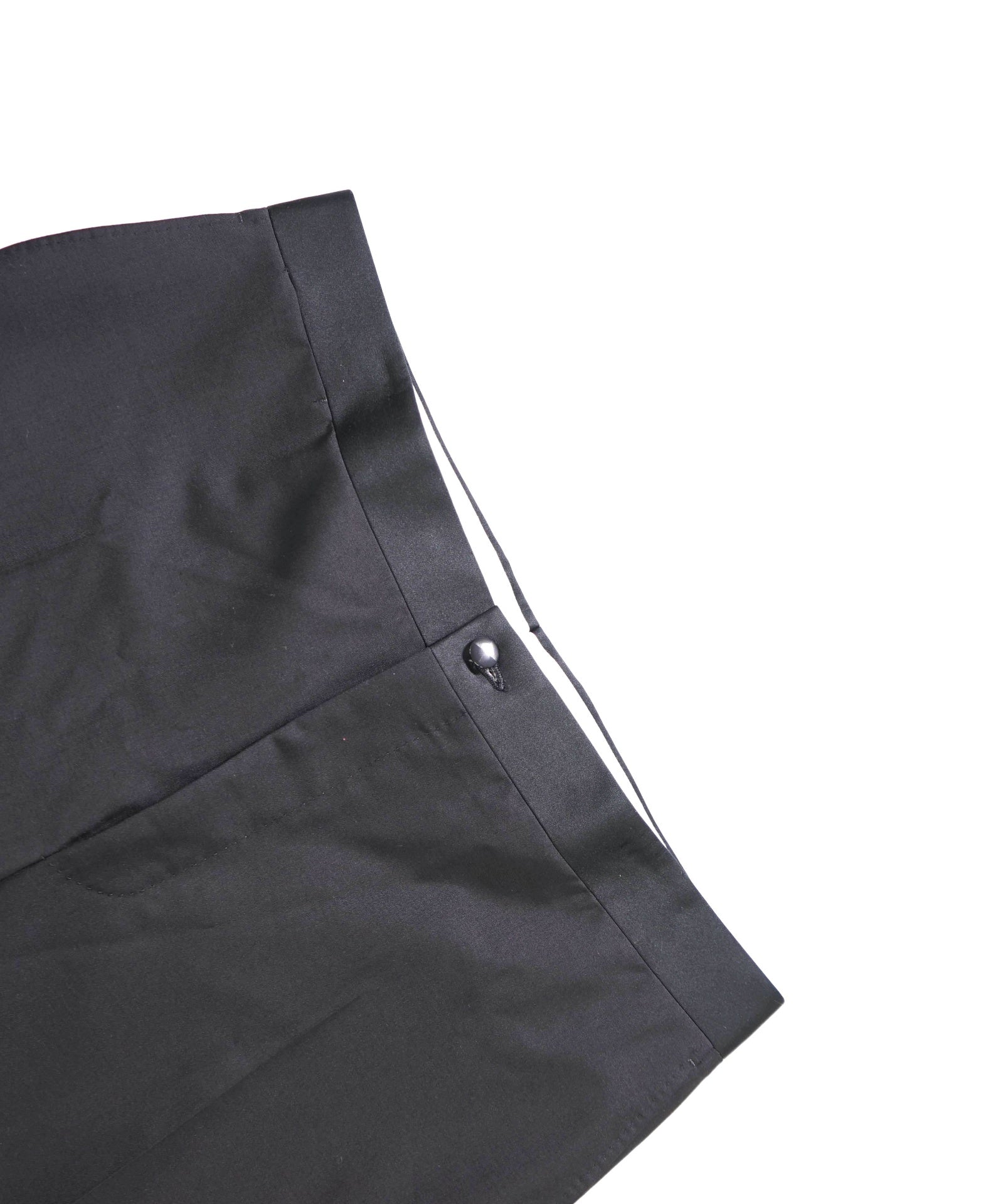 $475 CANALI - Black Wool/Mohair Tuxedo Pants - 36W