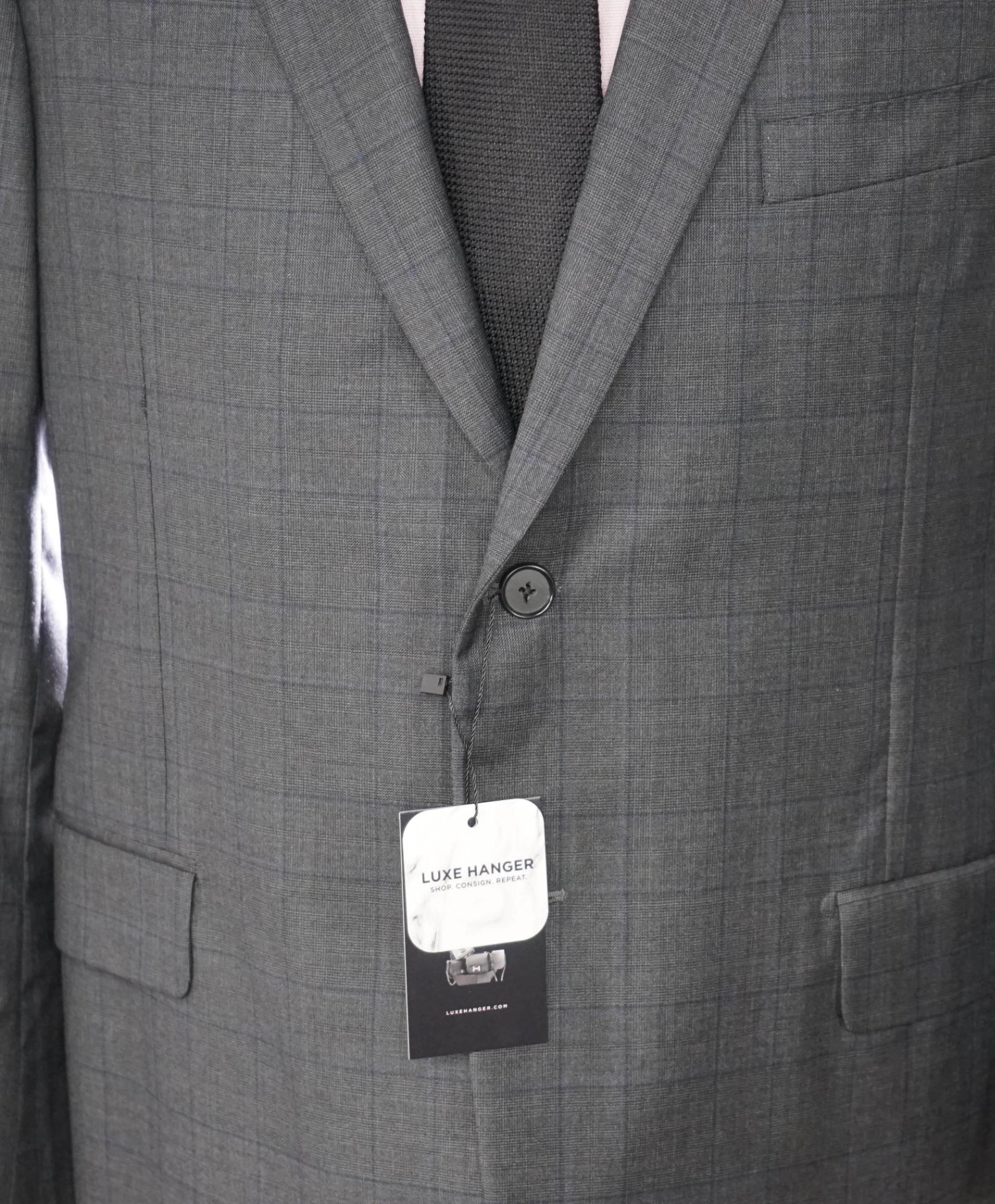 $1,695 LORO PIANA For HICKEY FREEMAN-Gray Plaid Wool Suit- 46R