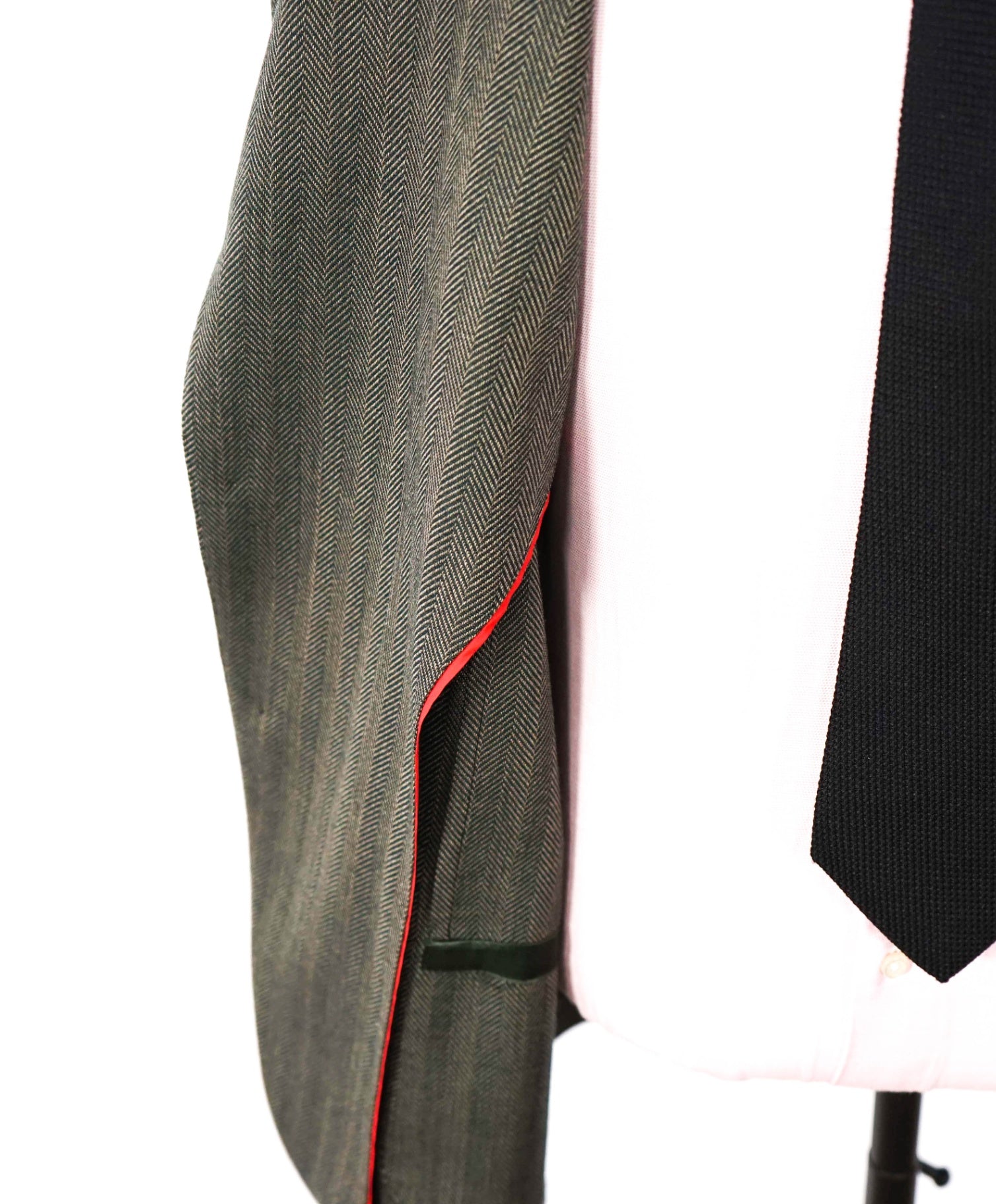 $1,395 ELEVENTY - Dark Green Herringbone Wool Blazer - 46
