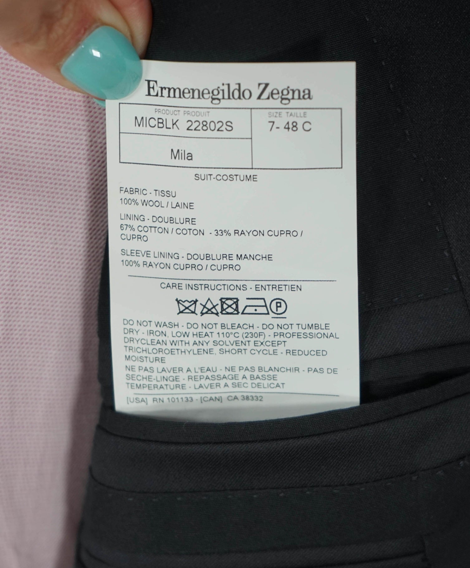 $2,995 ZEGNA - Black "MICRONSPHERE" Peak Dinner Jacket - 38S