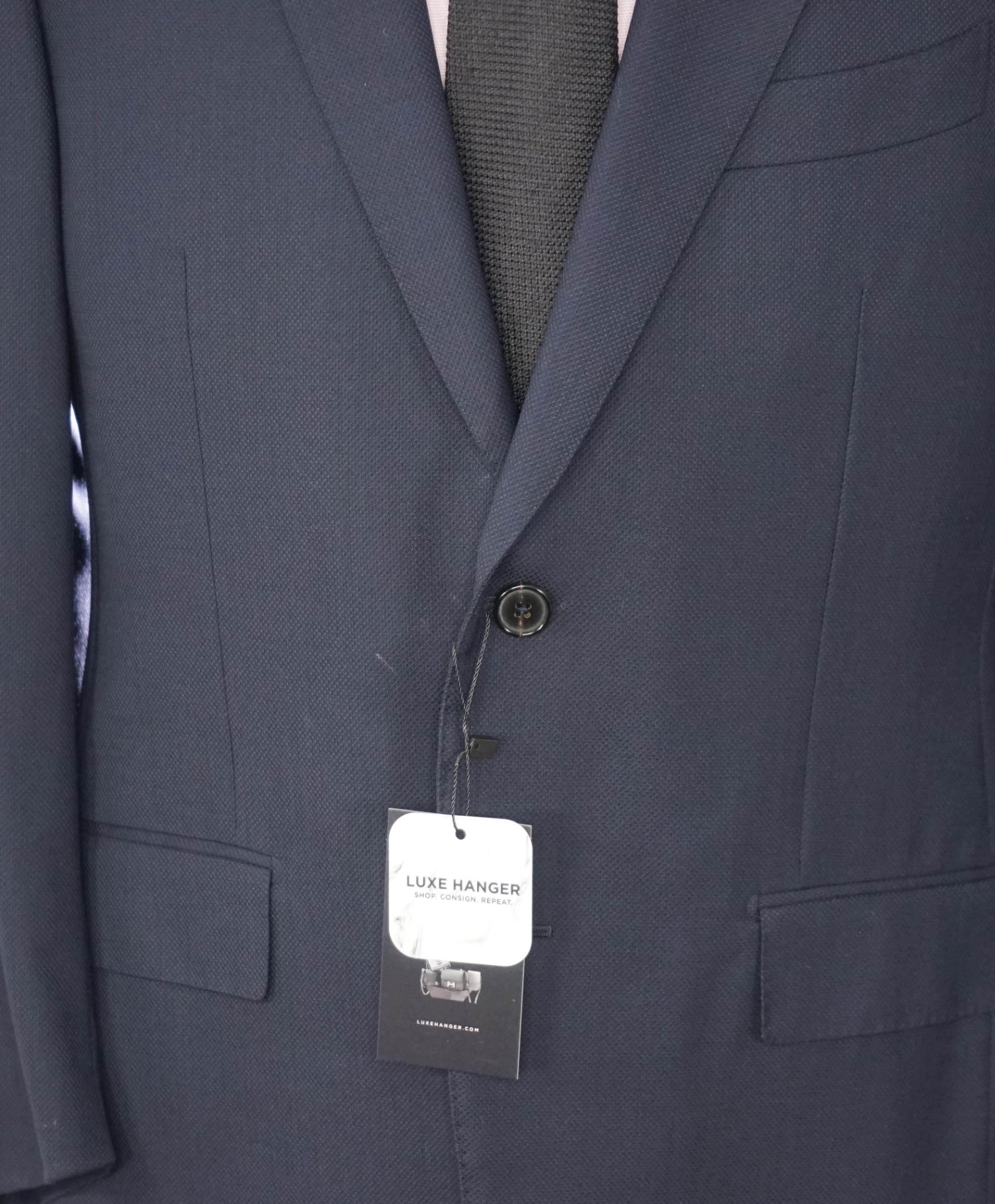 $2,595 ZEGNA - Navy Textured "COOL EFFECT" Wool Blazer - 40S