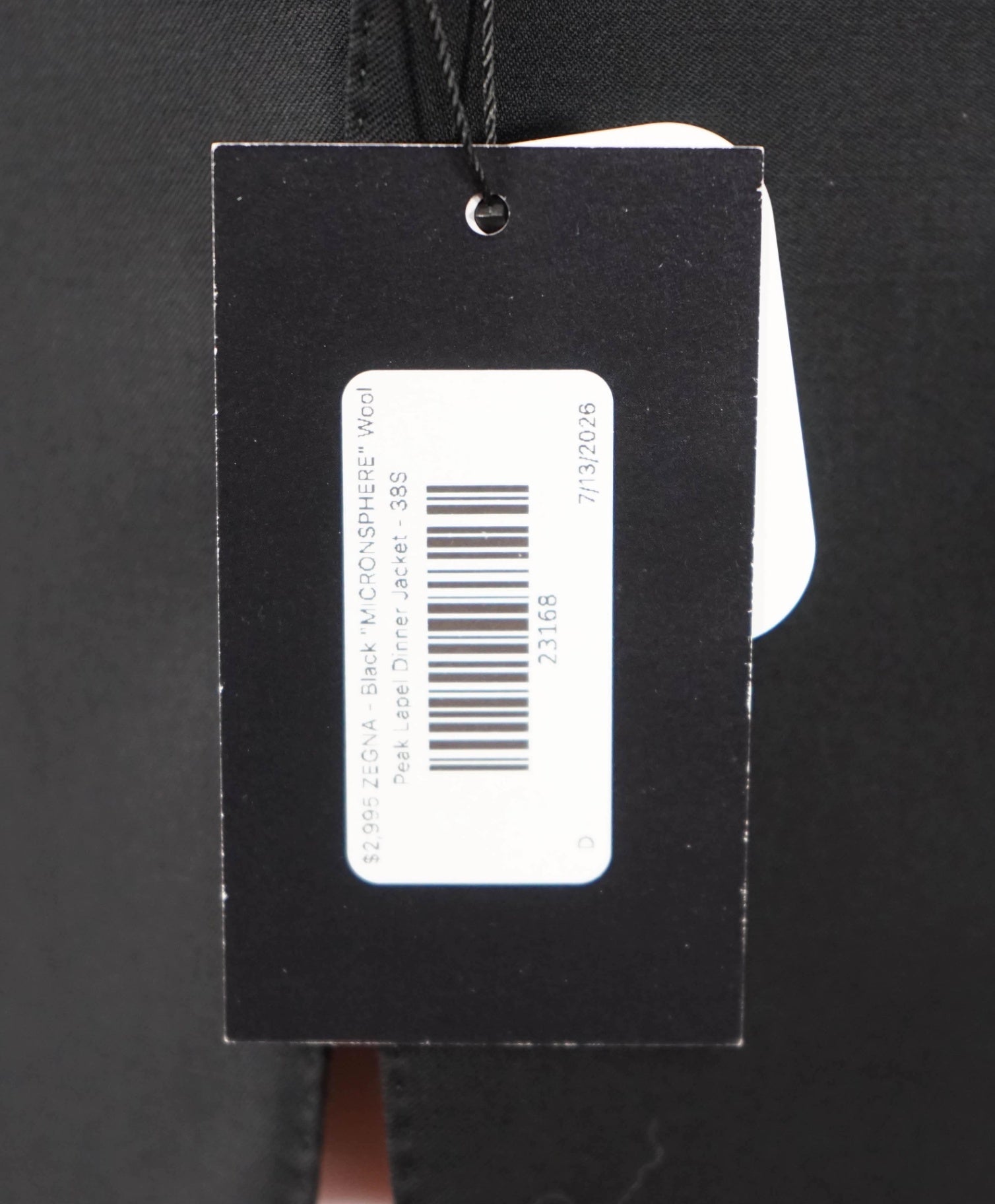 $2,995 ZEGNA - Black "MICRONSPHERE" Peak Dinner Jacket - 38S