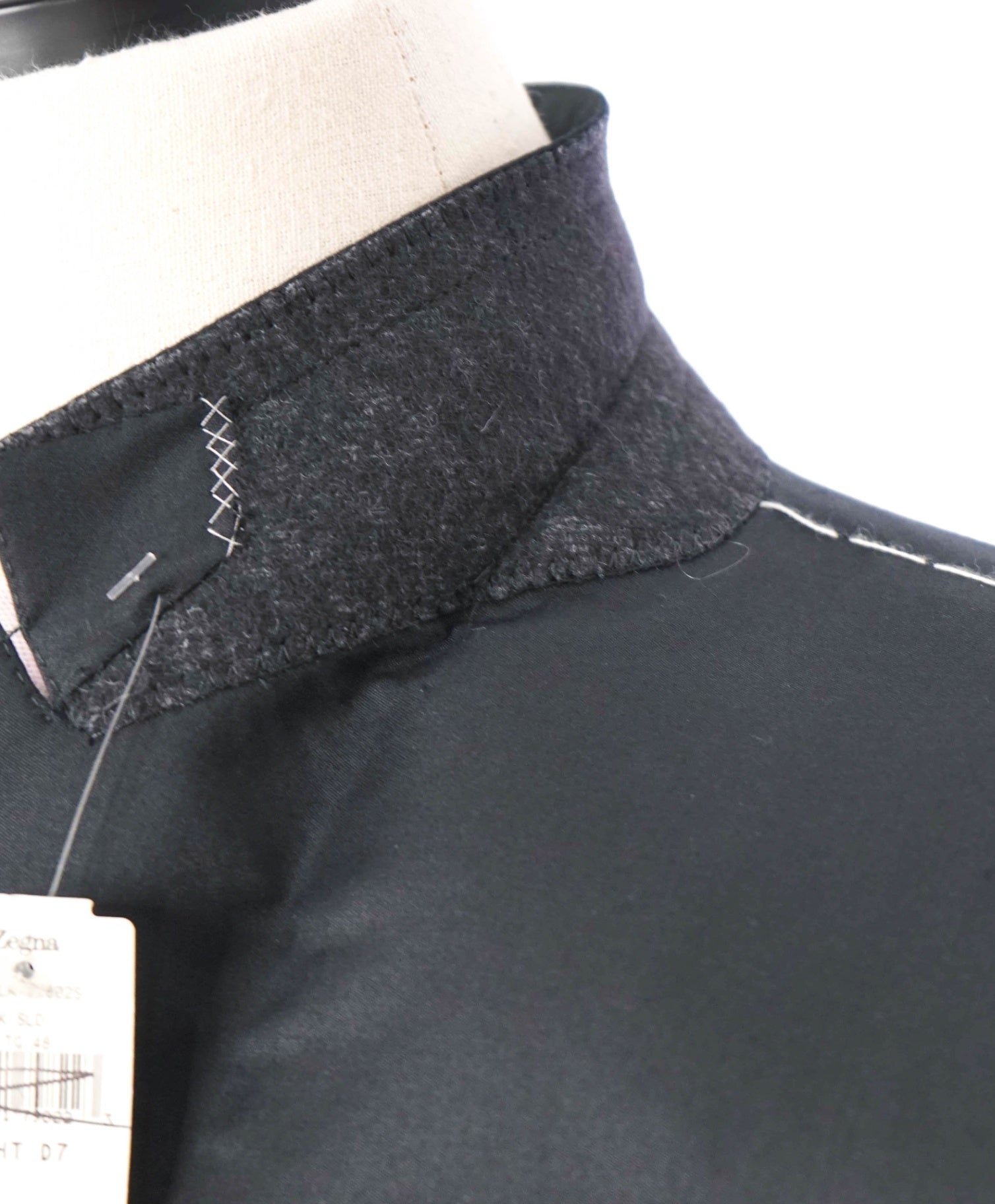 $2,995 ZEGNA - Black "MICRONSPHERE" Peak Dinner Jacket - 38S