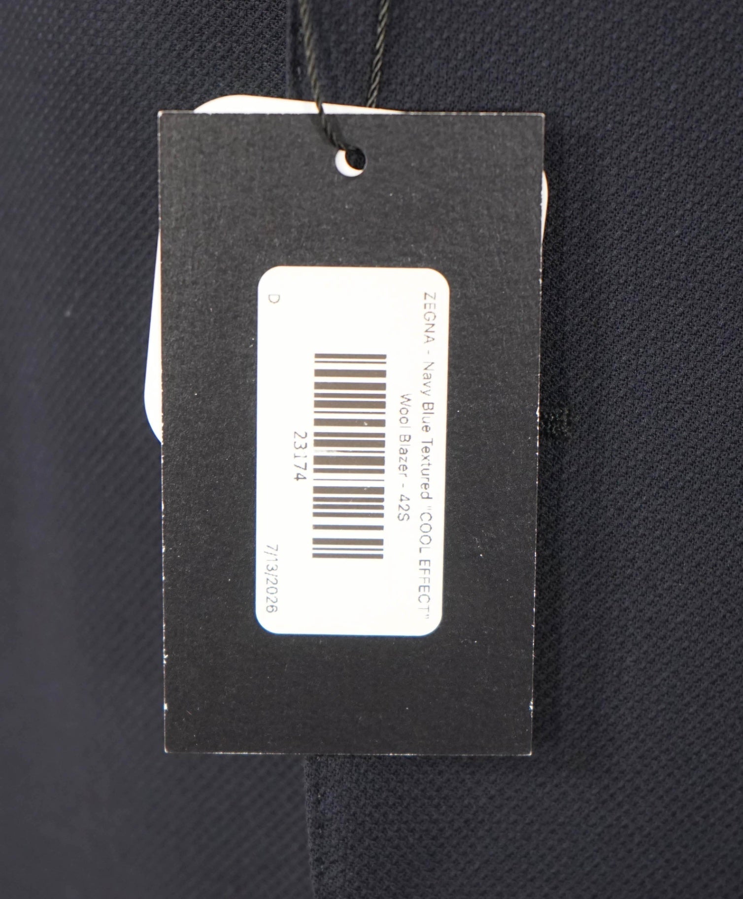ZEGNA - Navy Blue Textured "COOL EFFECT" Wool Blazer - 42S