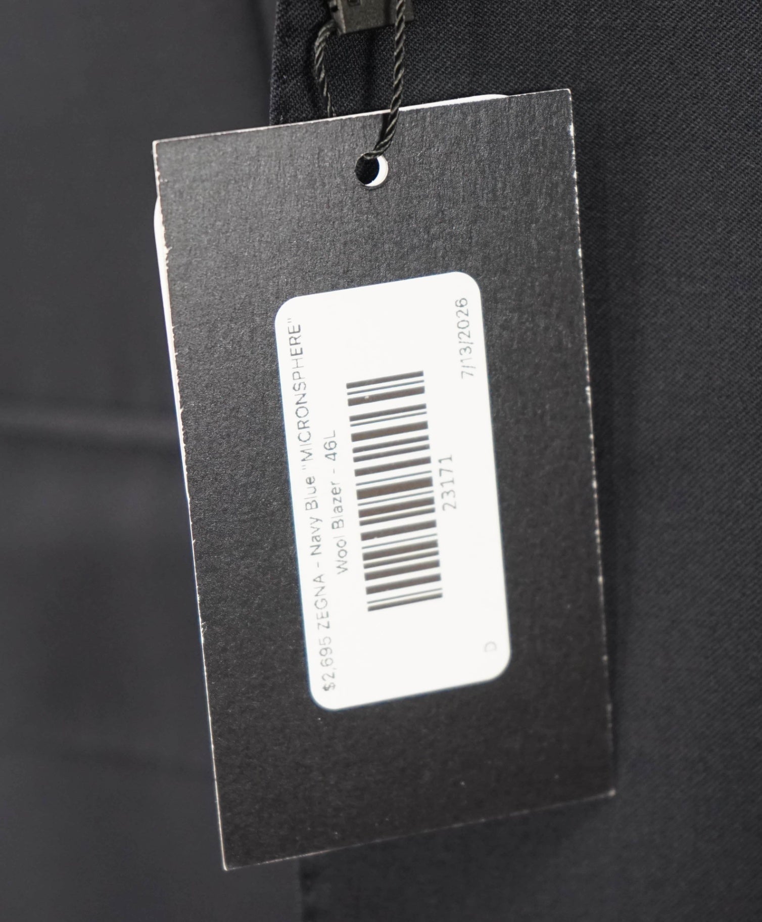 $2,695 ZEGNA - Navy Blue "MICRONSPHERE" Wool Blazer - 46L