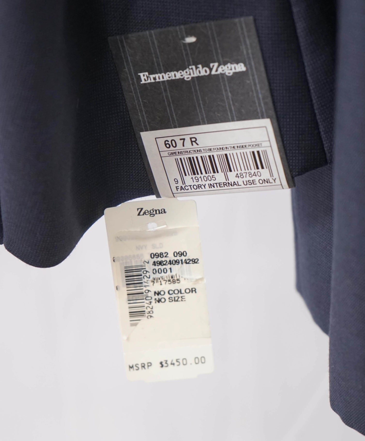 $3,450 ZEGNA - Navy Birdseye "TROFEO" Wool Blazer - 50R US