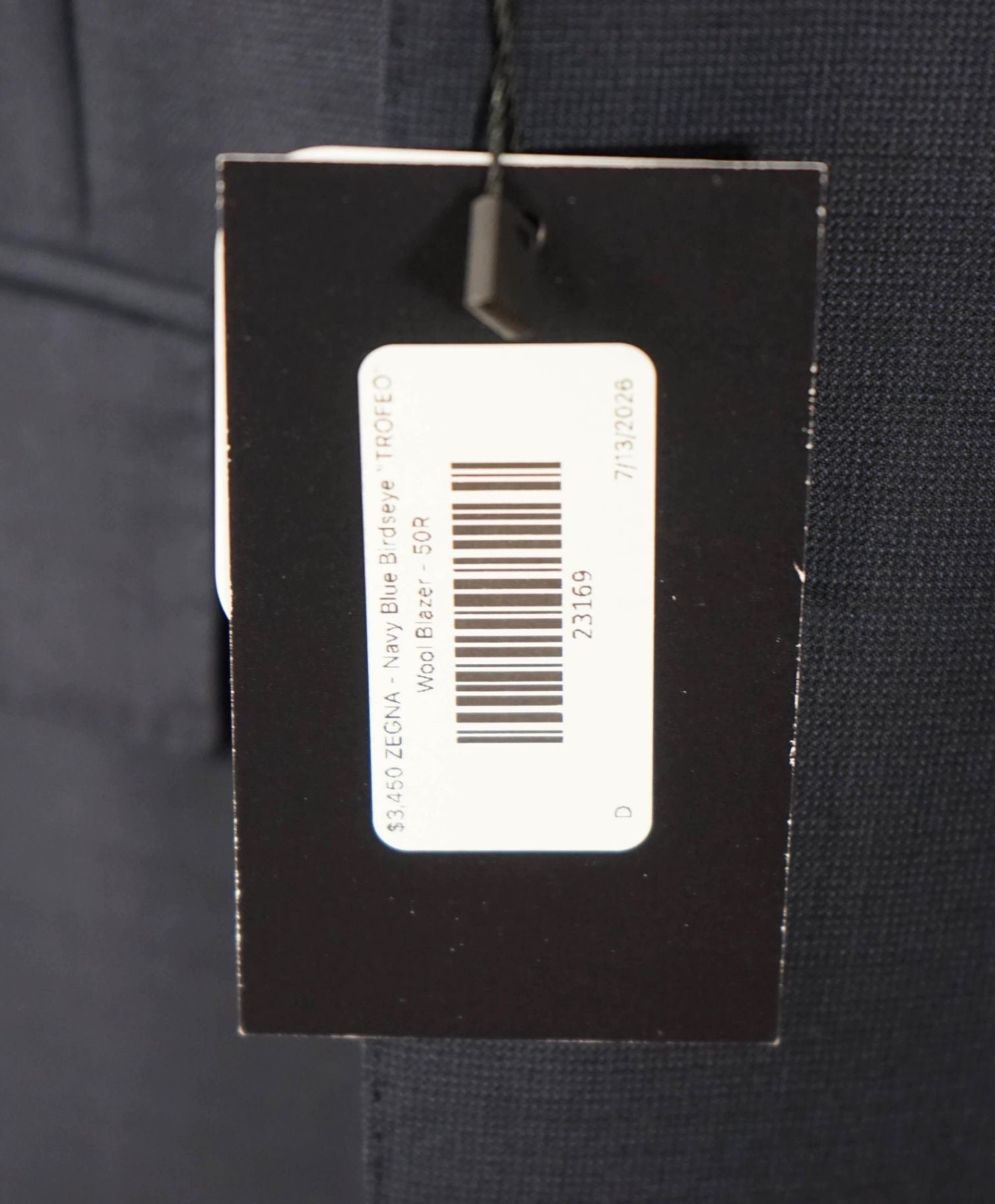 $3,450 ZEGNA - Navy Birdseye "TROFEO" Wool Blazer - 50R US