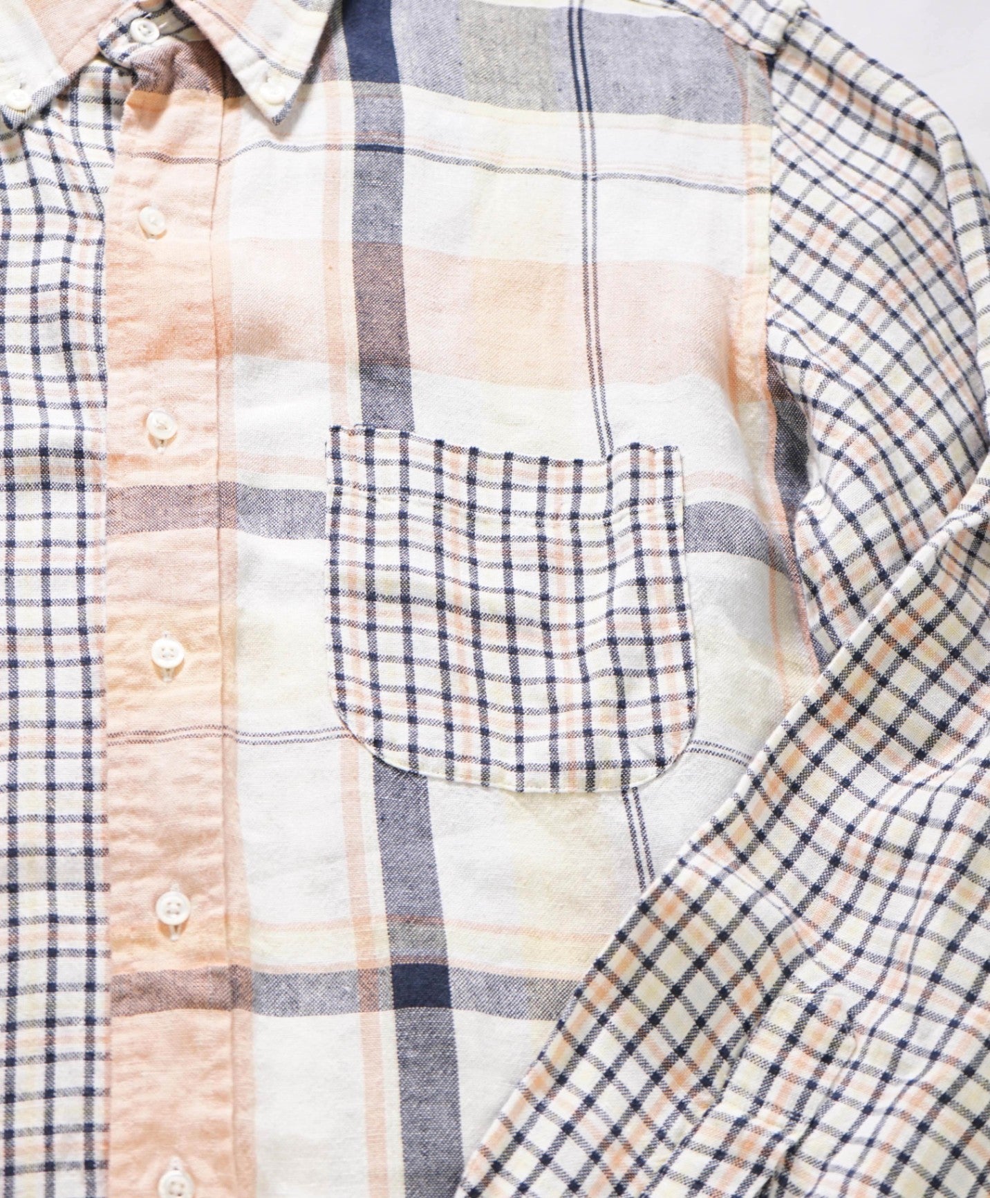 THOM BROWNE - Pink/Yellow Patchwork Plaid Cotton Shirt - 4