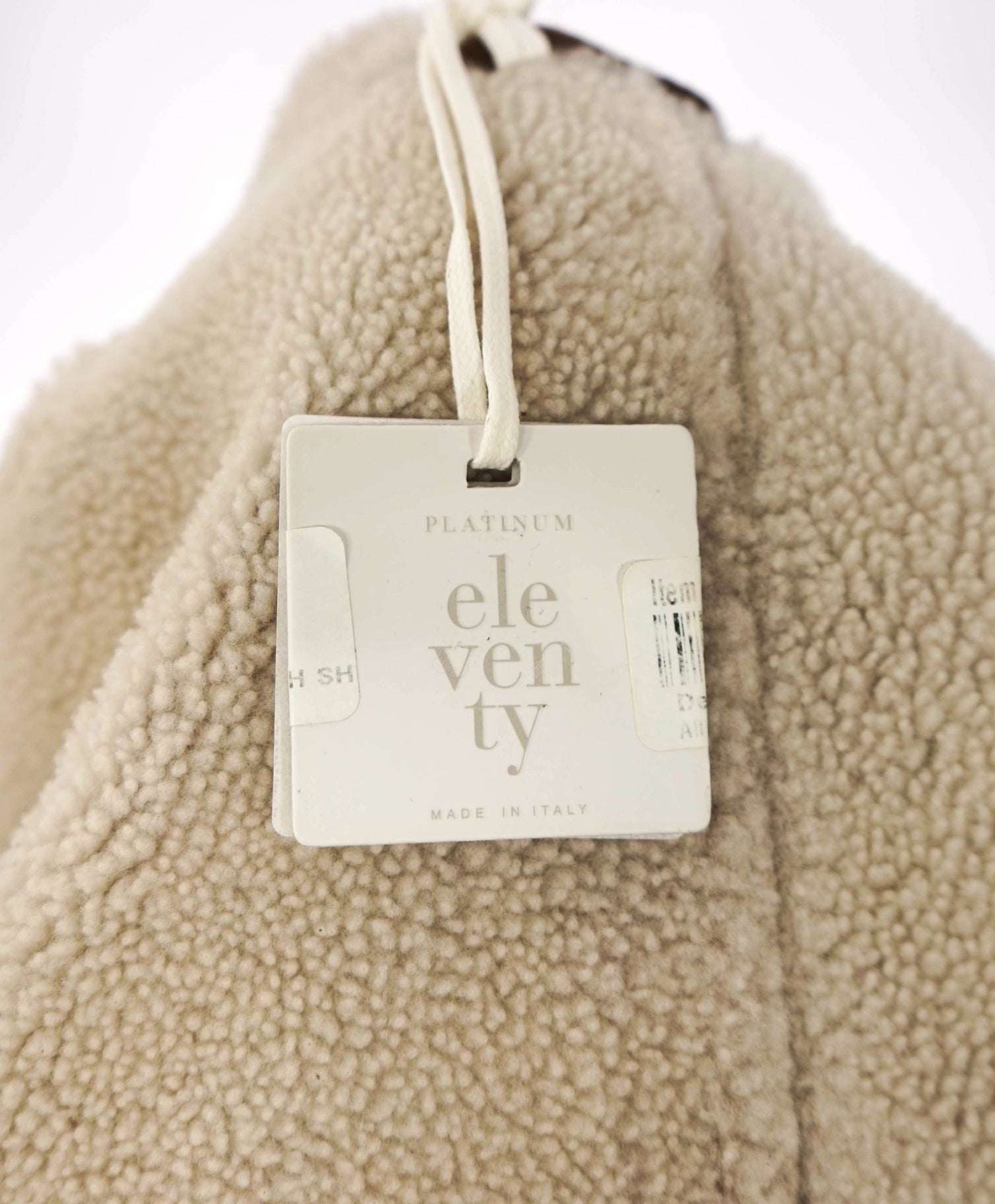 $2,995 ELEVENTY - Brown Stripe Wool/Leather/Fur Puffer Coat - S