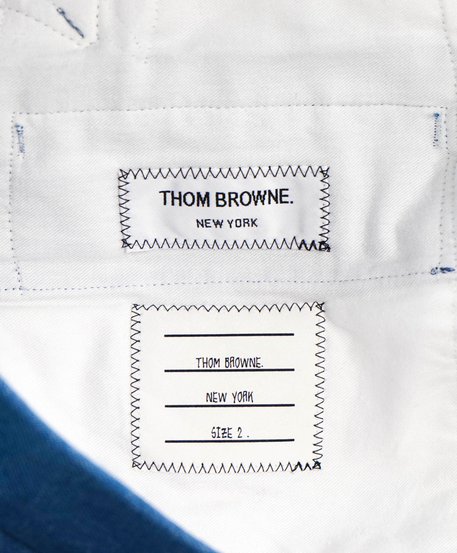 $970 THOM BROWNE - Blue Japanese Denim 4-Bar Jeans - 34W