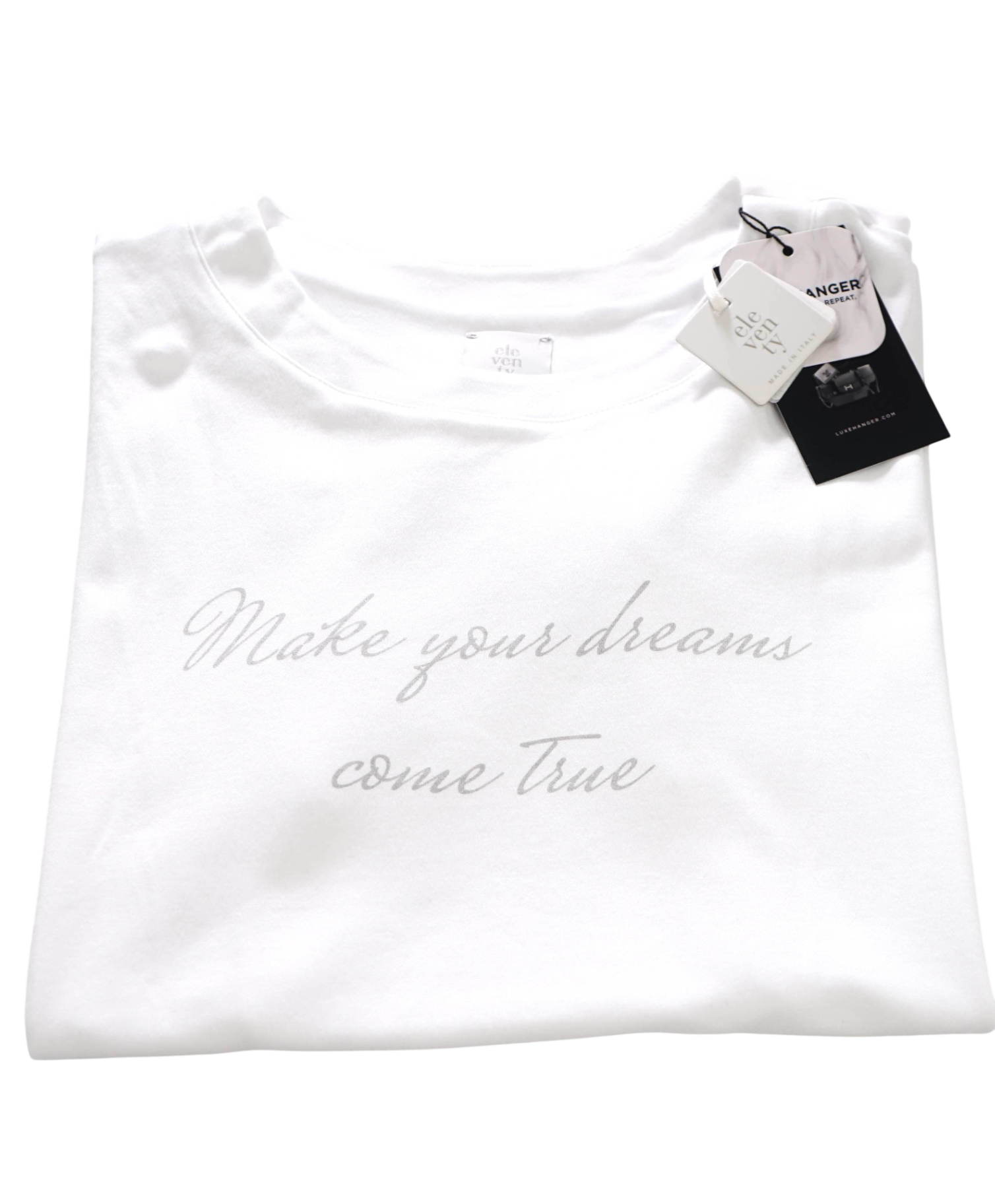 $295 ELEVENTY - White Cotton T-Shirt - S