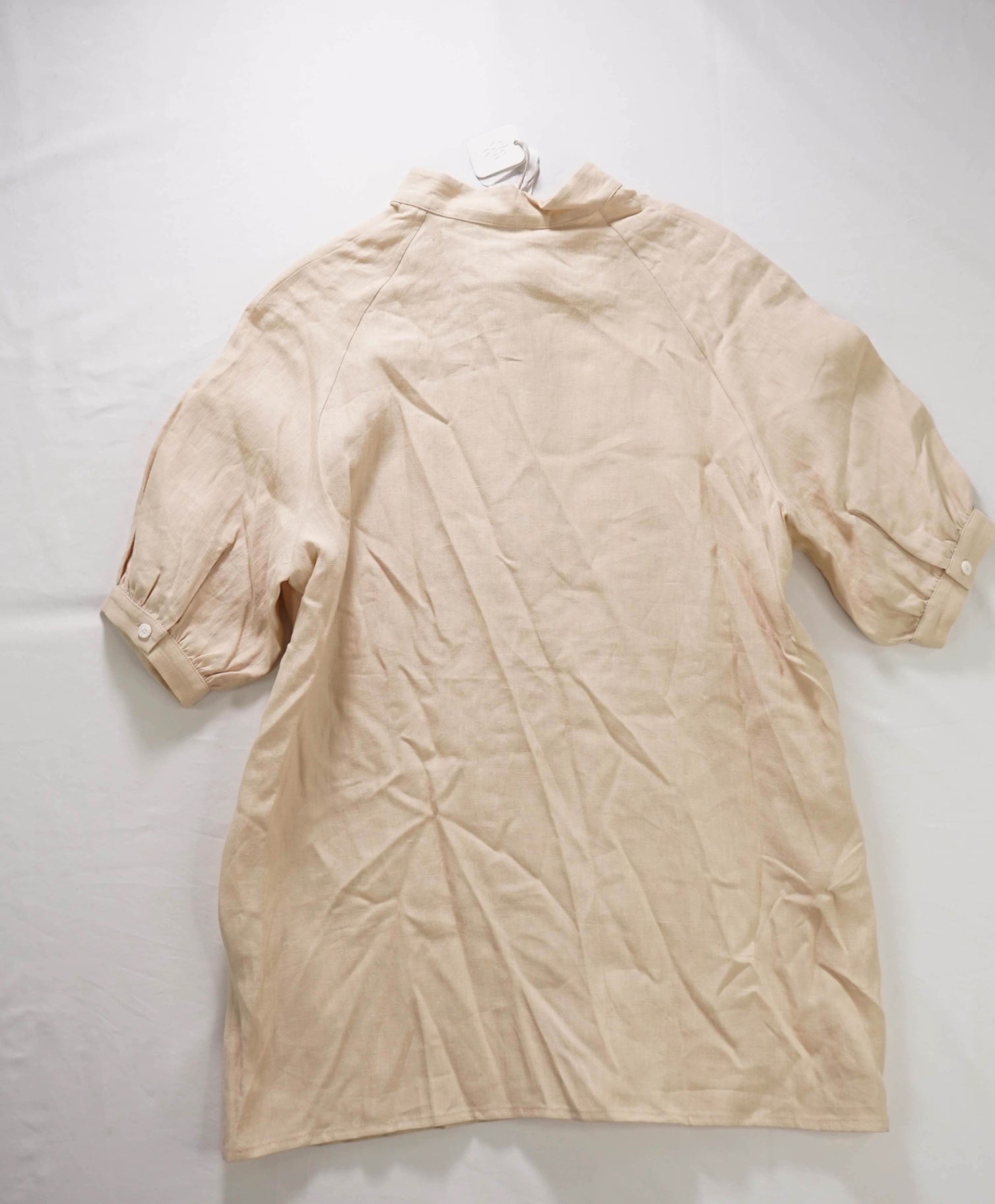 $595 ELEVENTY - Tan Linen Shirt - 2US