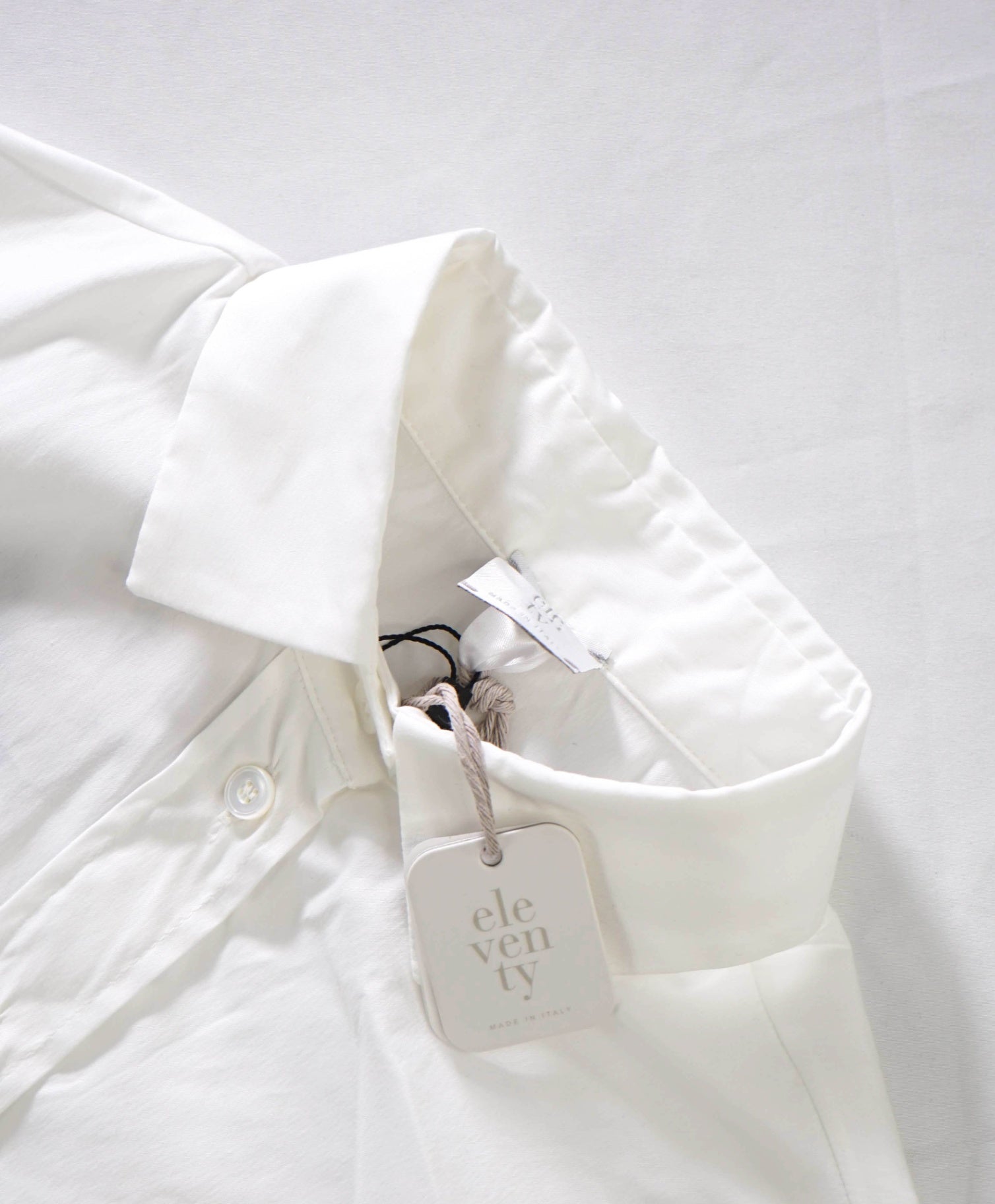 $395 ELEVENTY - White Cotton Shirt - 2US