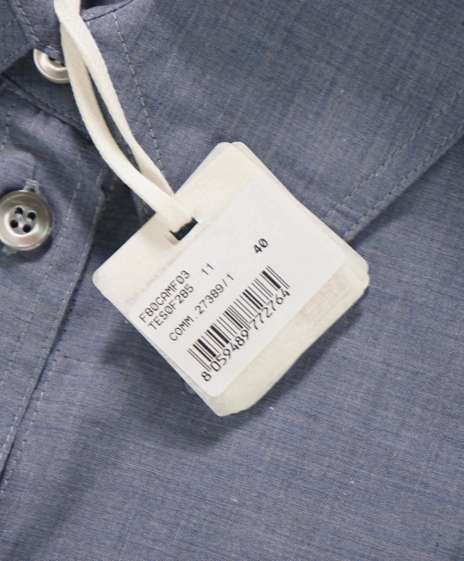$595 ELEVENTY - Blue Cotton Shirt - 2 US