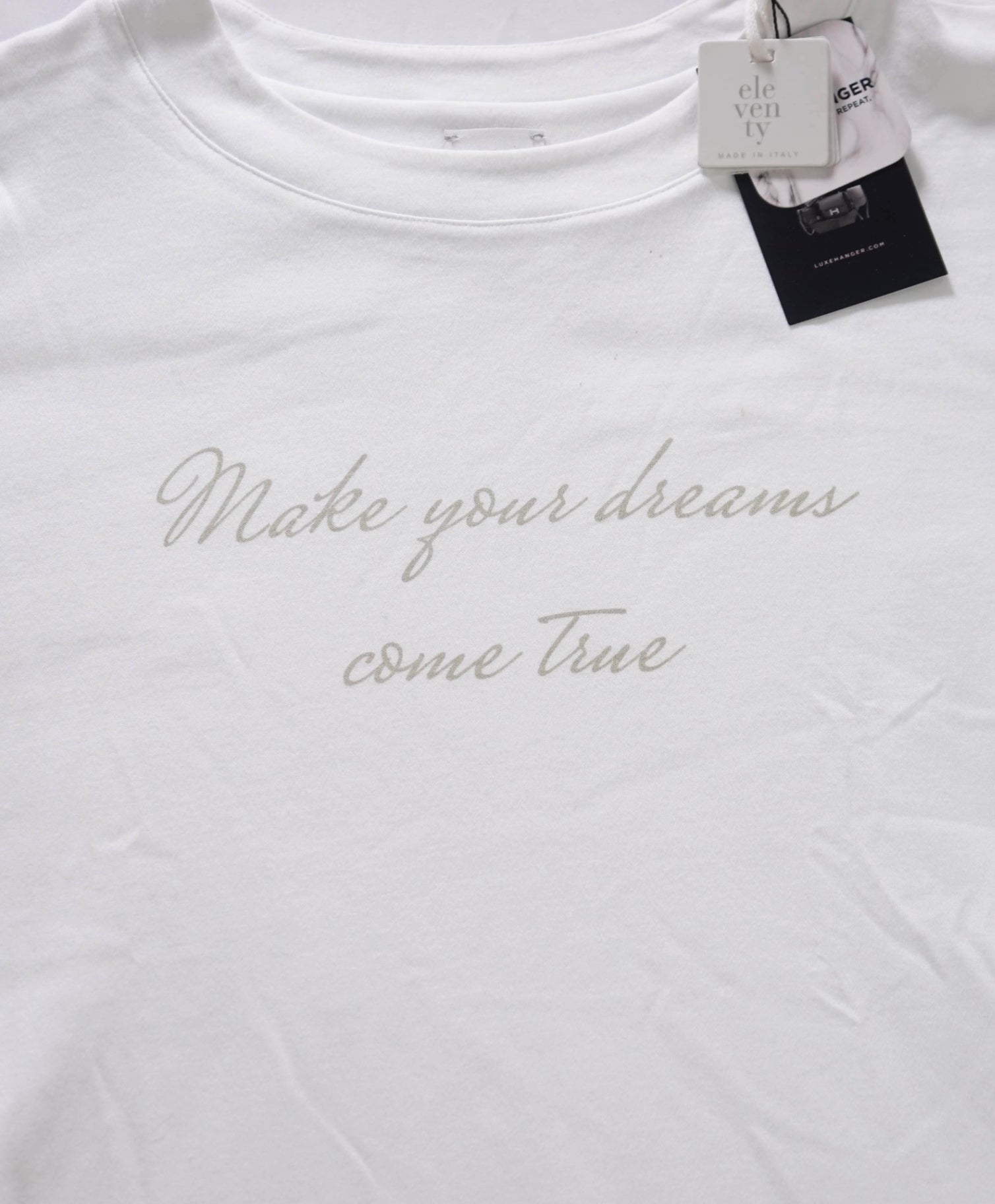 $295 ELEVENTY - White Cotton T-Shirt - S