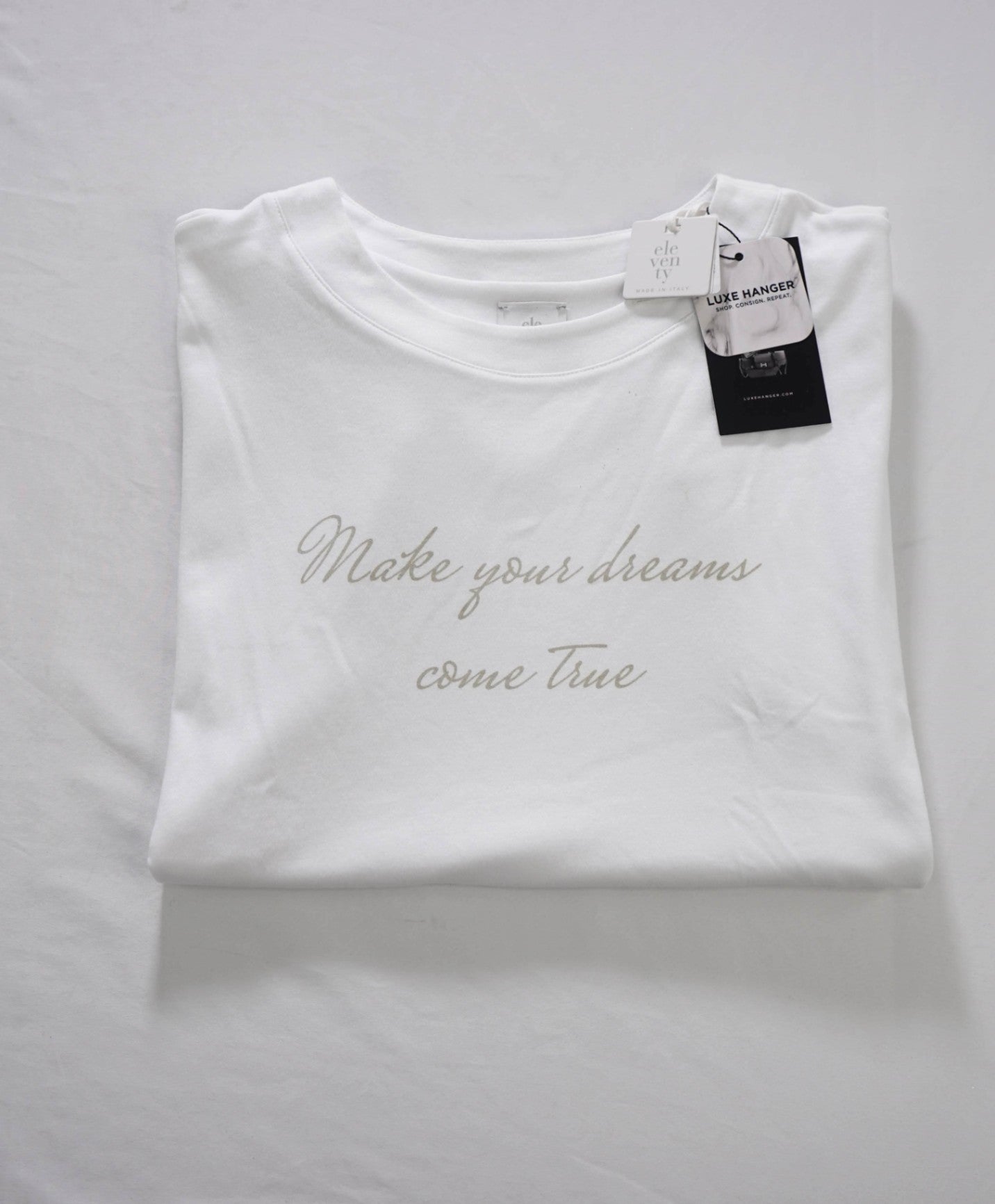 $295 ELEVENTY - White Cotton T-Shirt - S