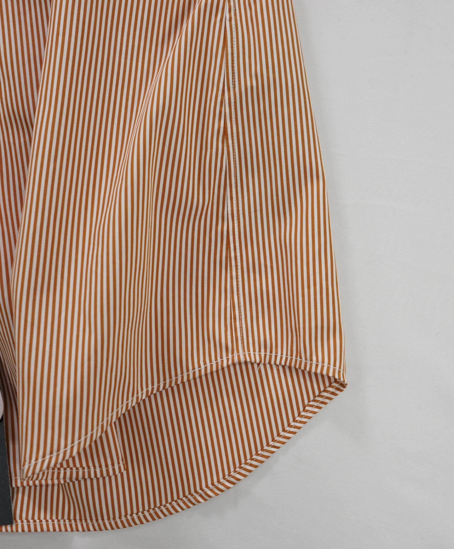 $495 ELEVENTY - Orange Stripe Cotton Shirt - 6 US