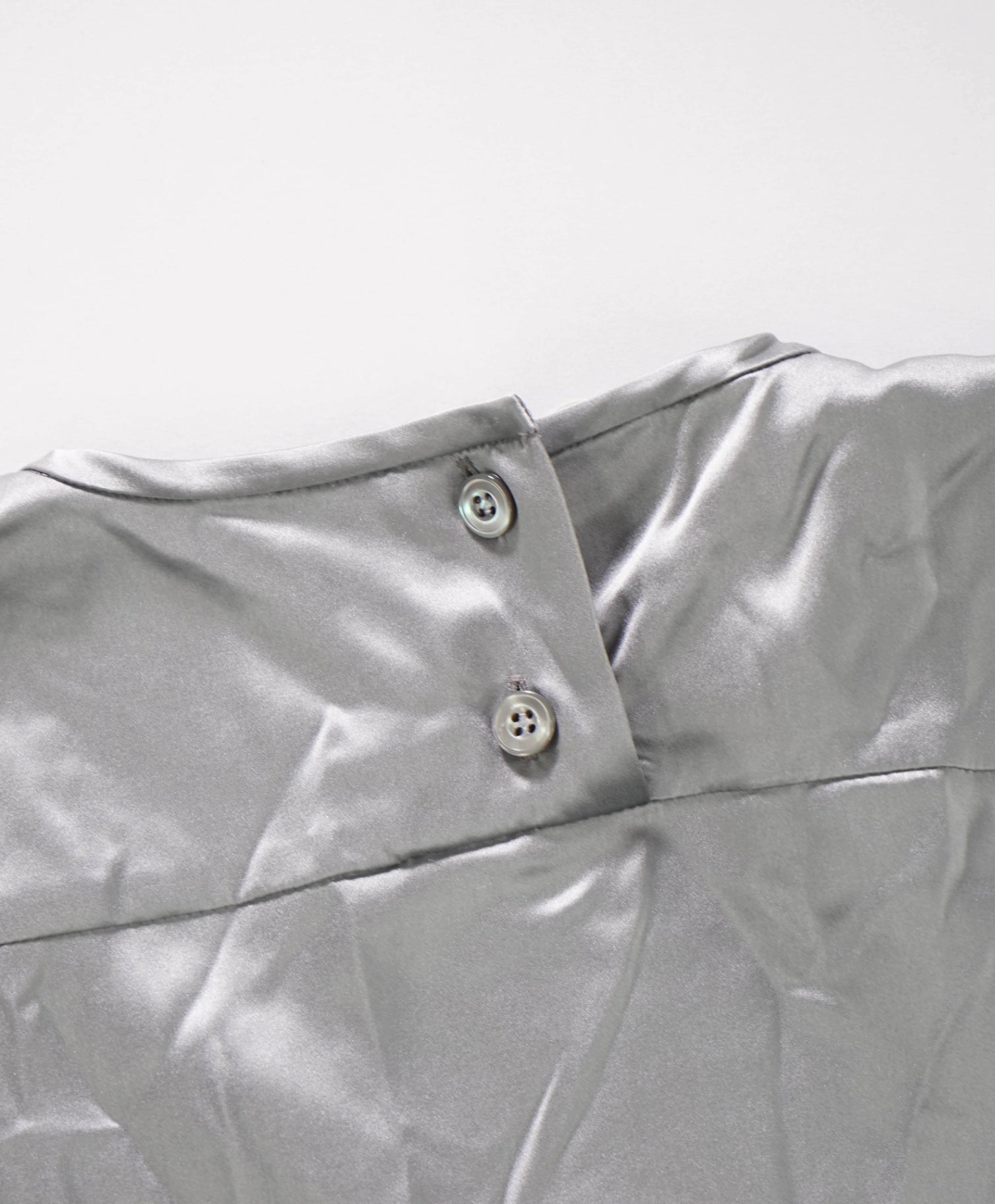 $795 ELEVENTY - Silver Silk Shirt - 2 US