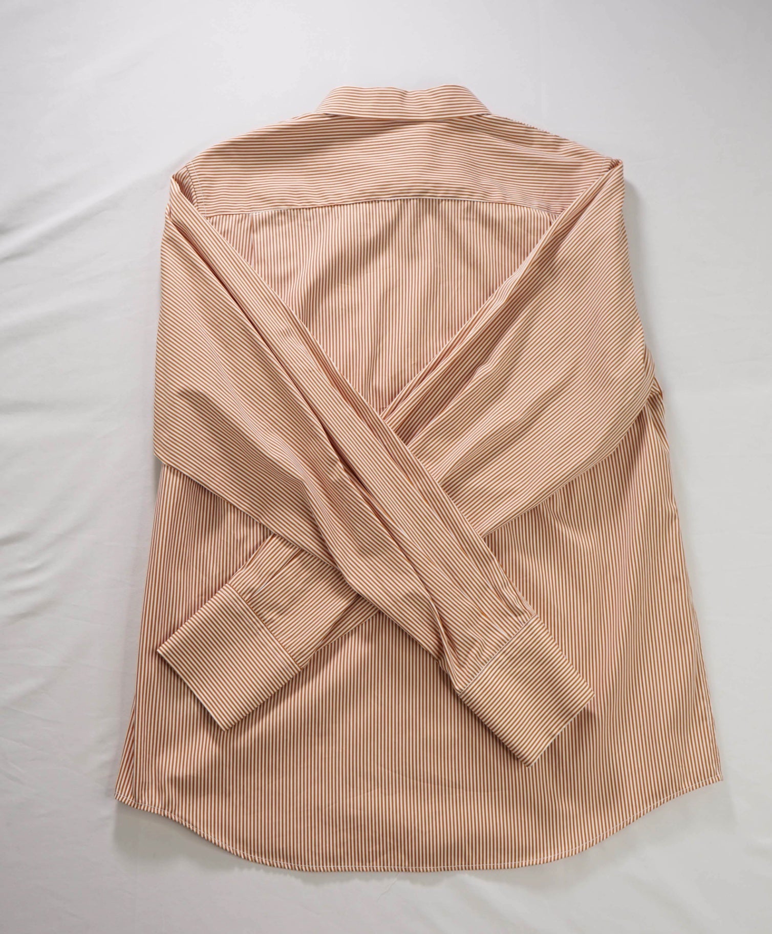 $495 ELEVENTY - Orange Stripe Cotton Shirt - 6 US