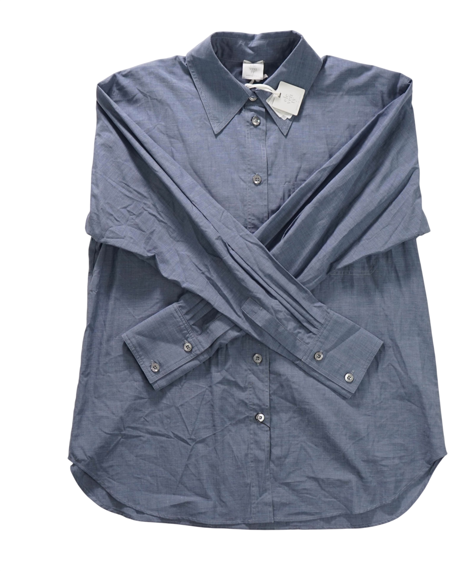 $595 ELEVENTY - Blue Cotton Shirt - 2 US