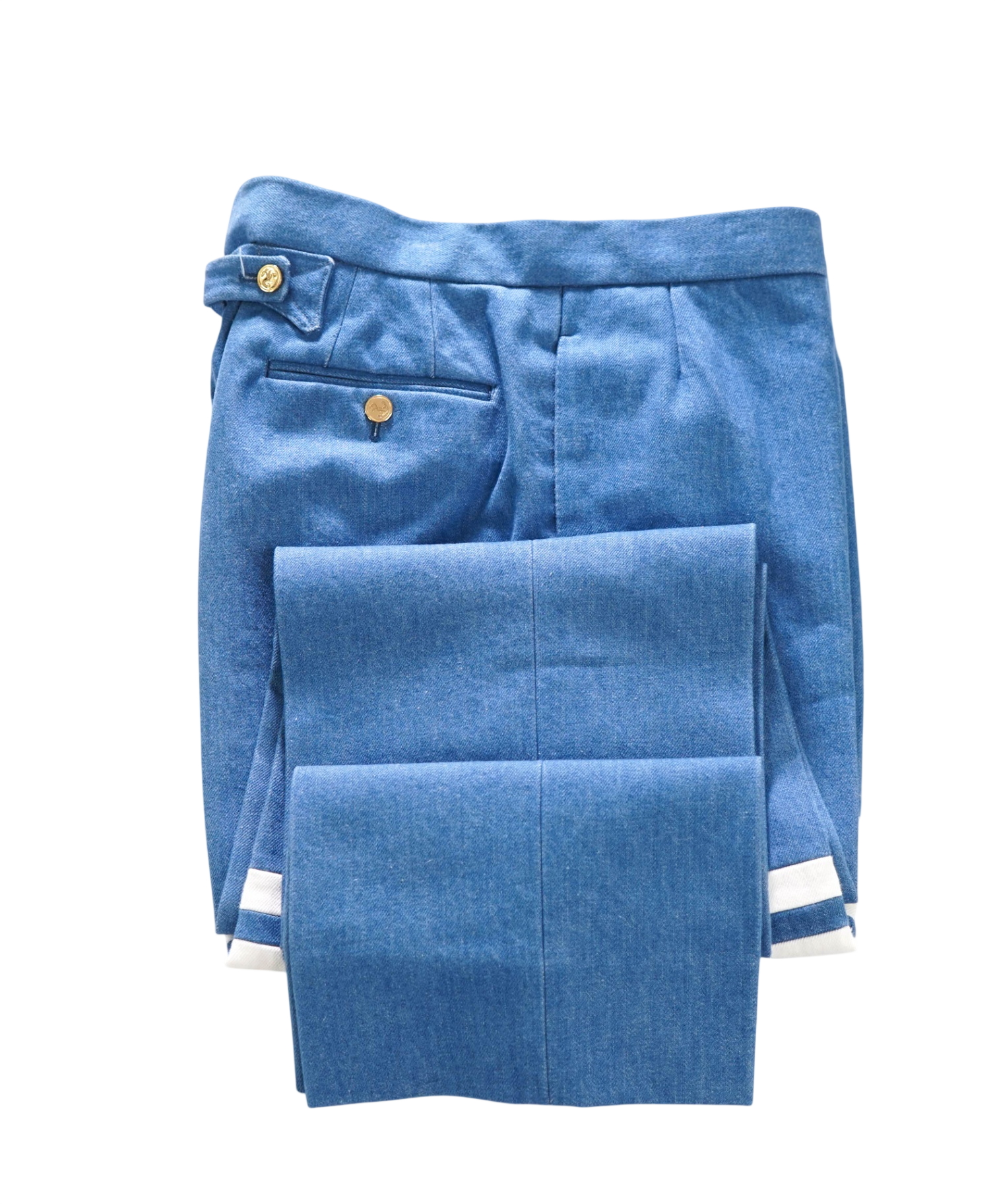 $970 THOM BROWNE - Blue Japanese Denim 4-Bar Jeans - 34W