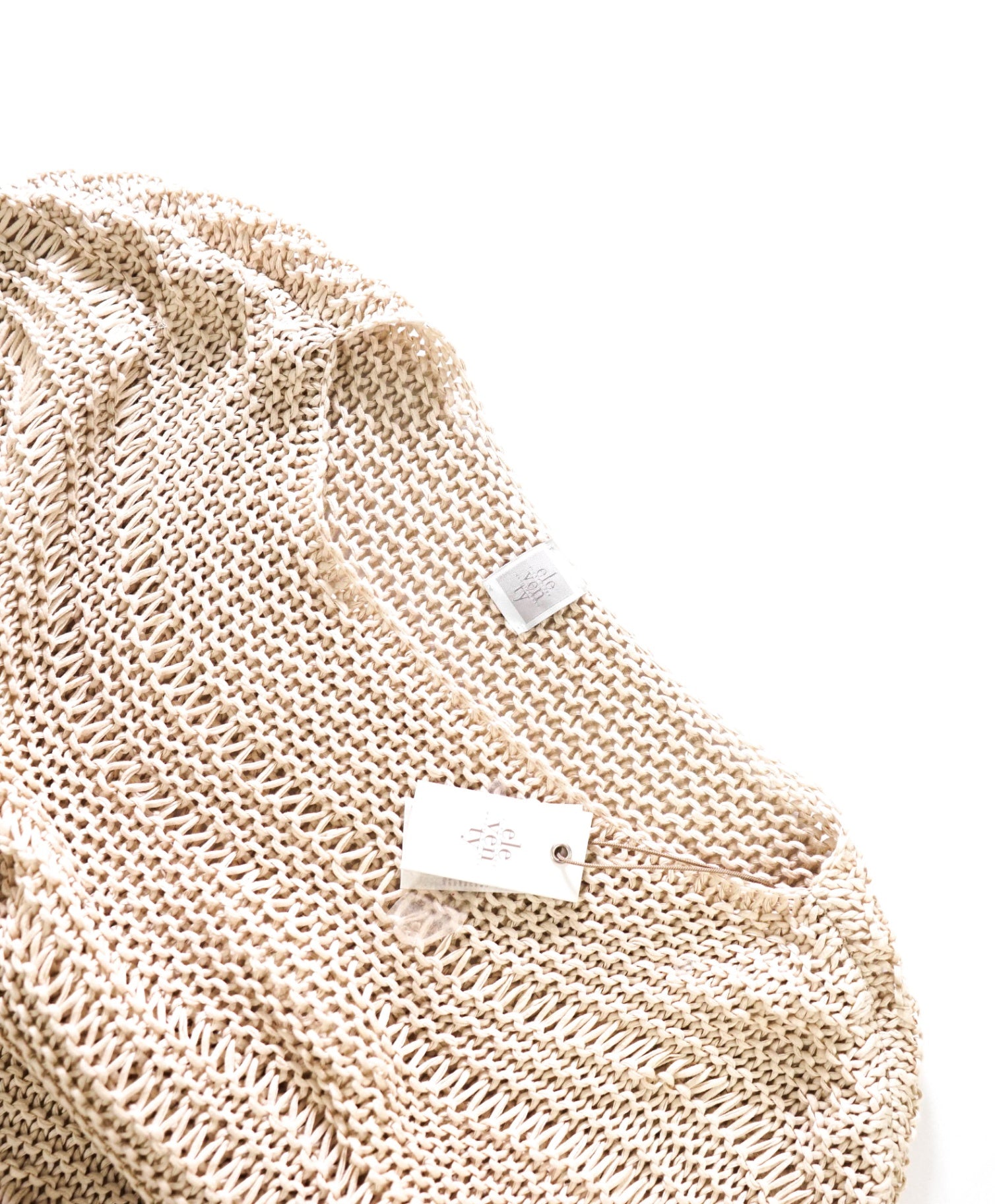 $495 ELEVENTY - Beige Netted Crochet Cotton Shirt - M