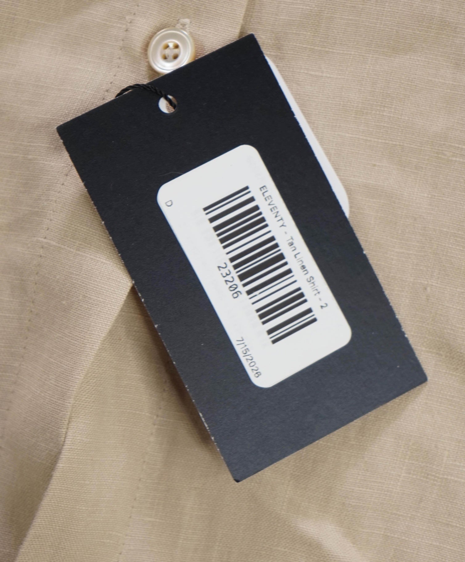 $89 ELEVENTY - Tan Linen Shirt - 2 US