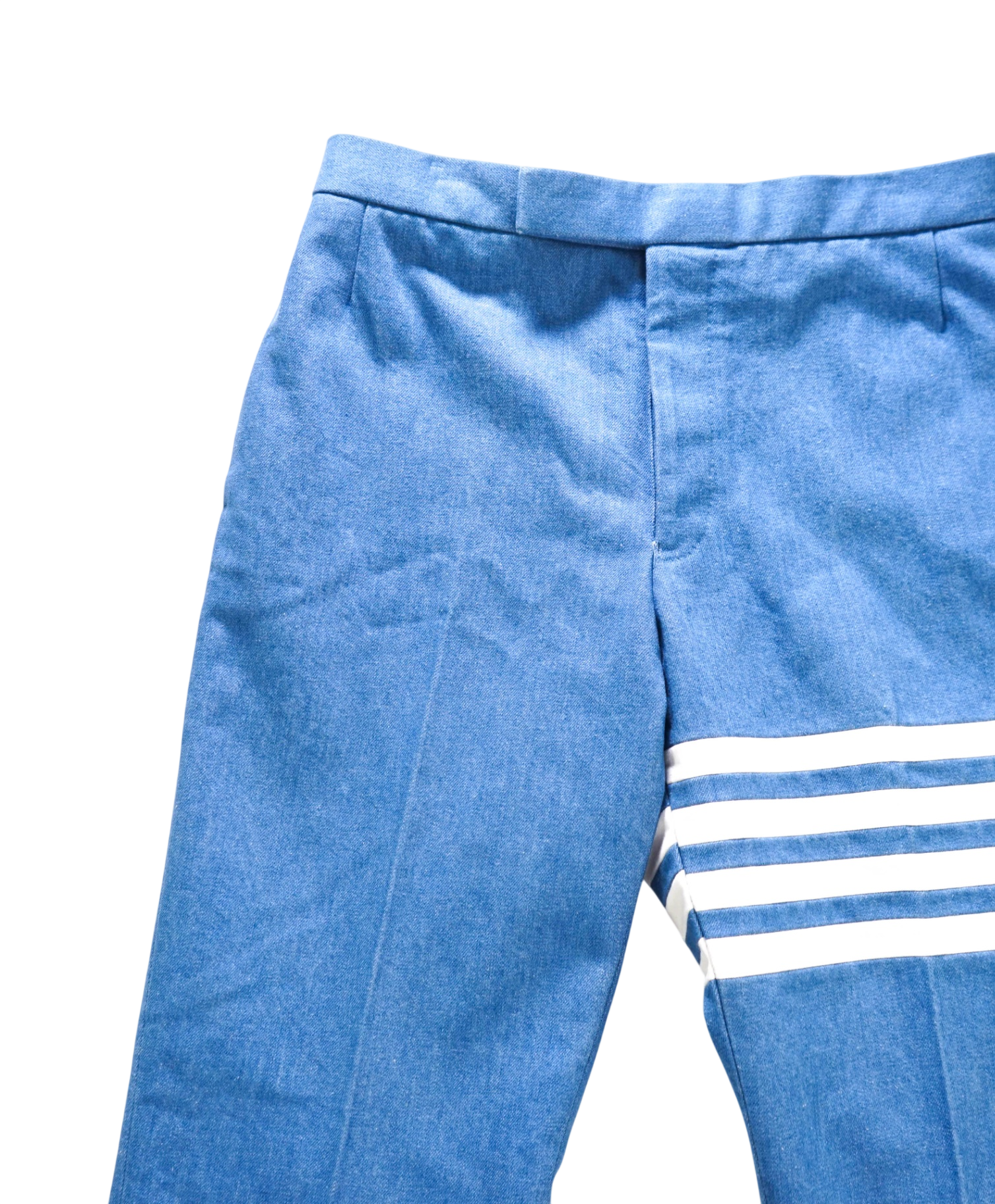 $970 THOM BROWNE - Blue Japanese Denim 4-Bar Jeans - 34W