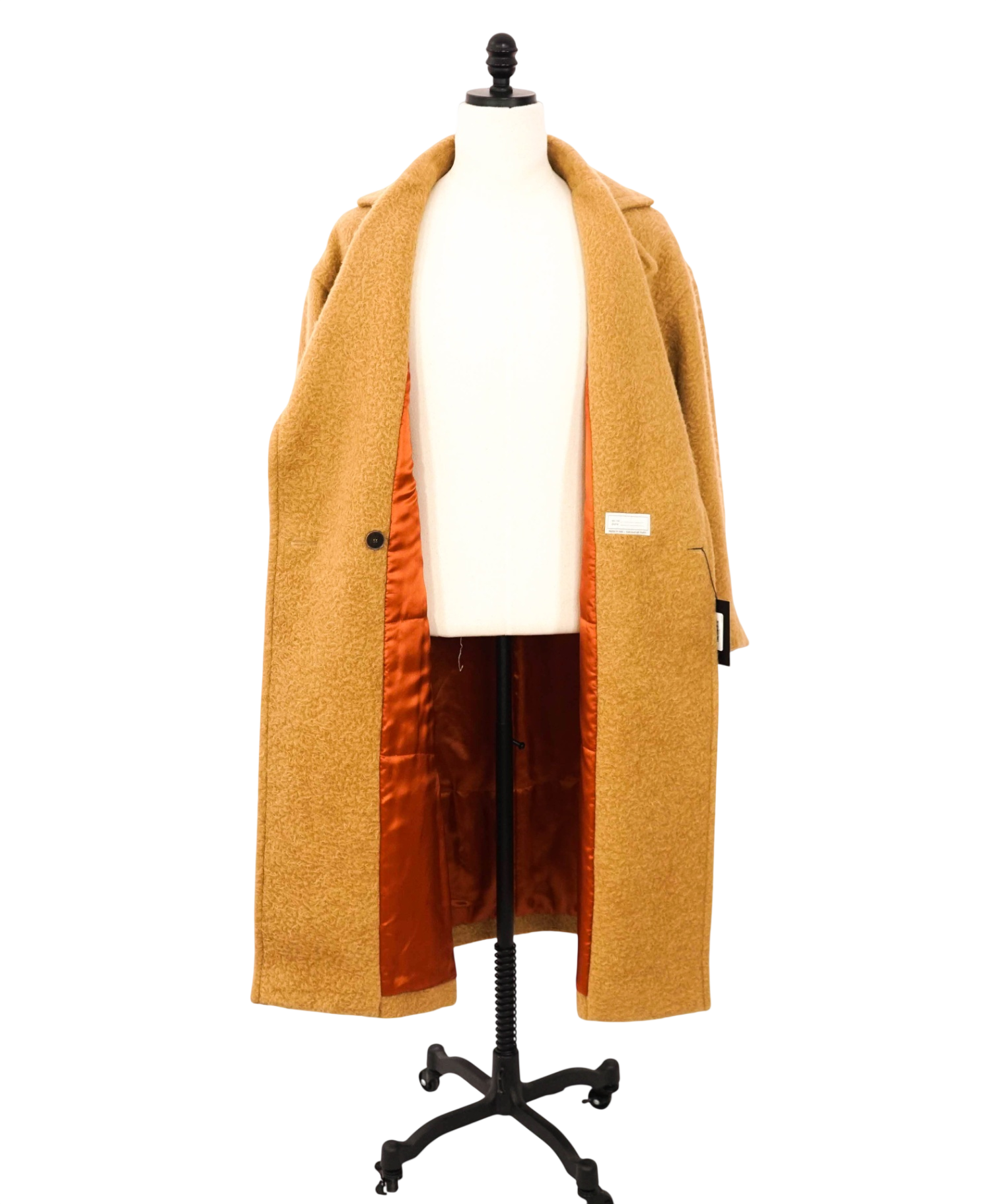 $3,295 ELEVENTY - Camel Alpaca/Wool Long Coat - 2 US 40 EU