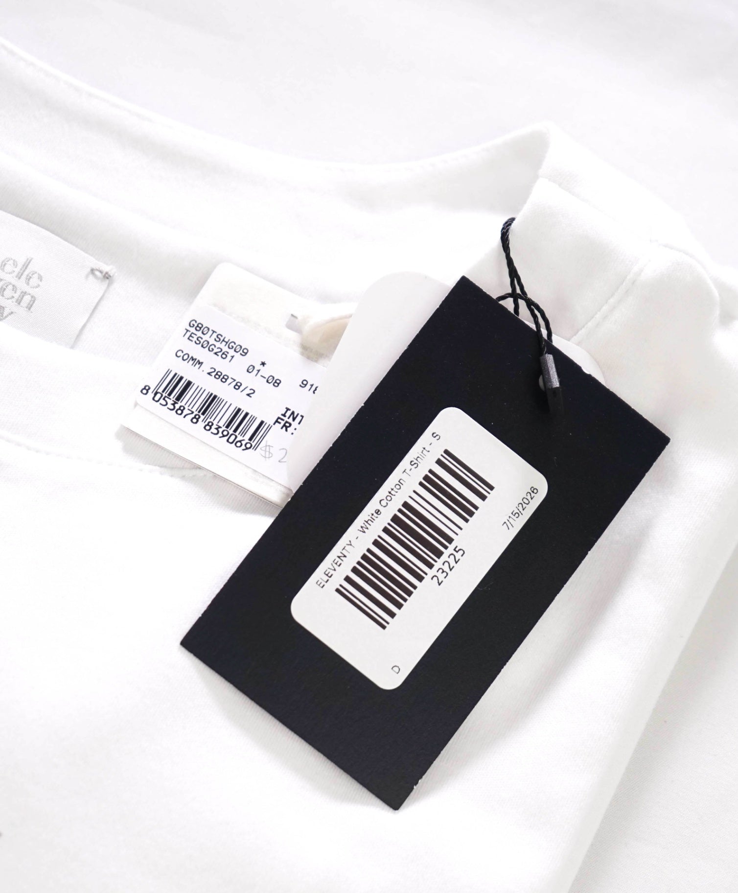 $295 ELEVENTY - White Cotton T-Shirt - S