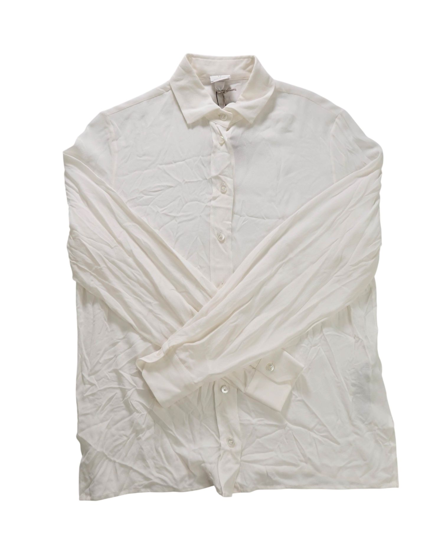 $495 ELEVENTY - White Acetate/Silk Shirt - 2 US