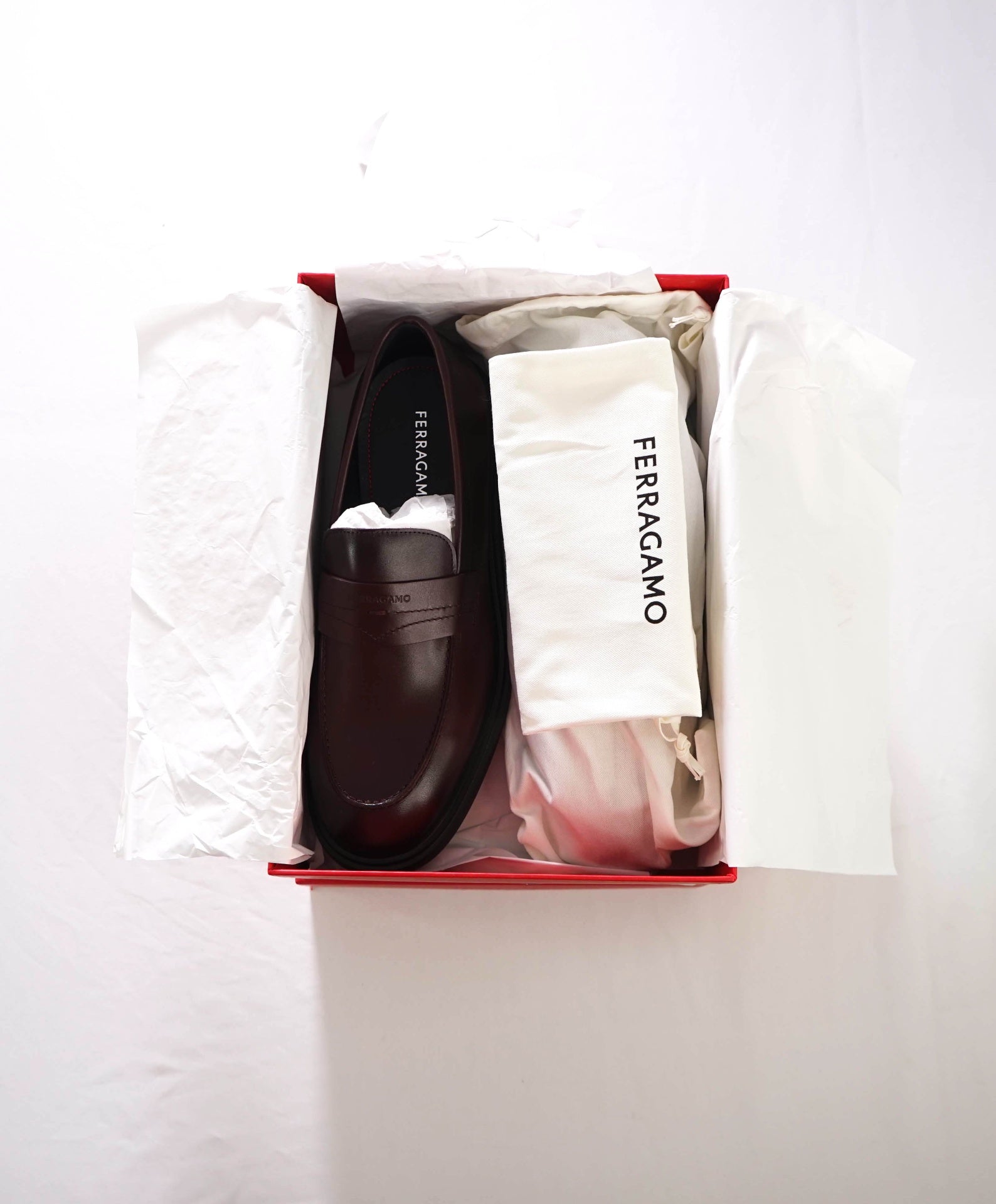 $995 FERRAGAMO - "CALIGOLA" Brown Lug-Sole Loafers - 11 EE