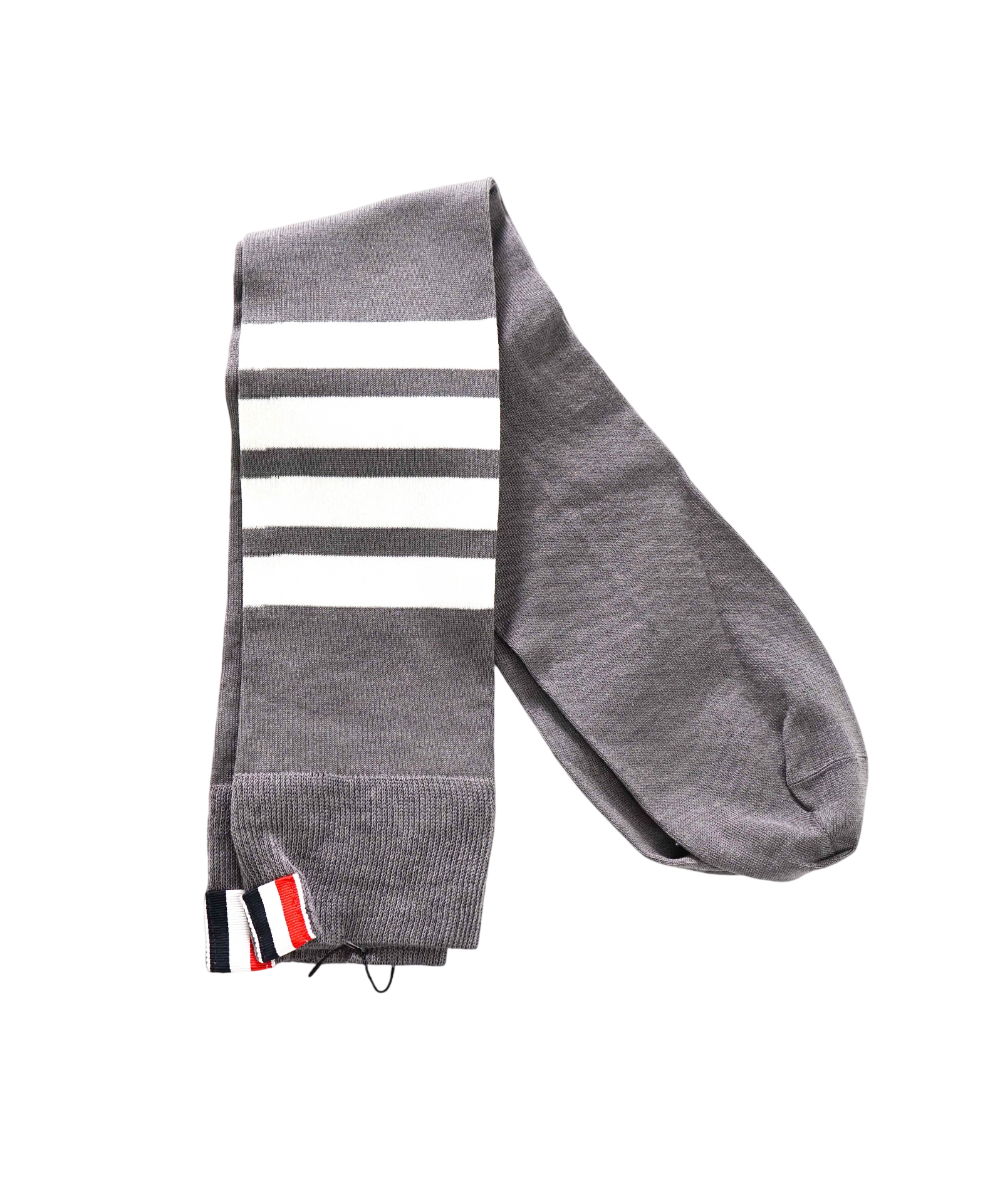 $220 THOM BROWNE - Gray Cotton 4-Bar Mid Calf Socks