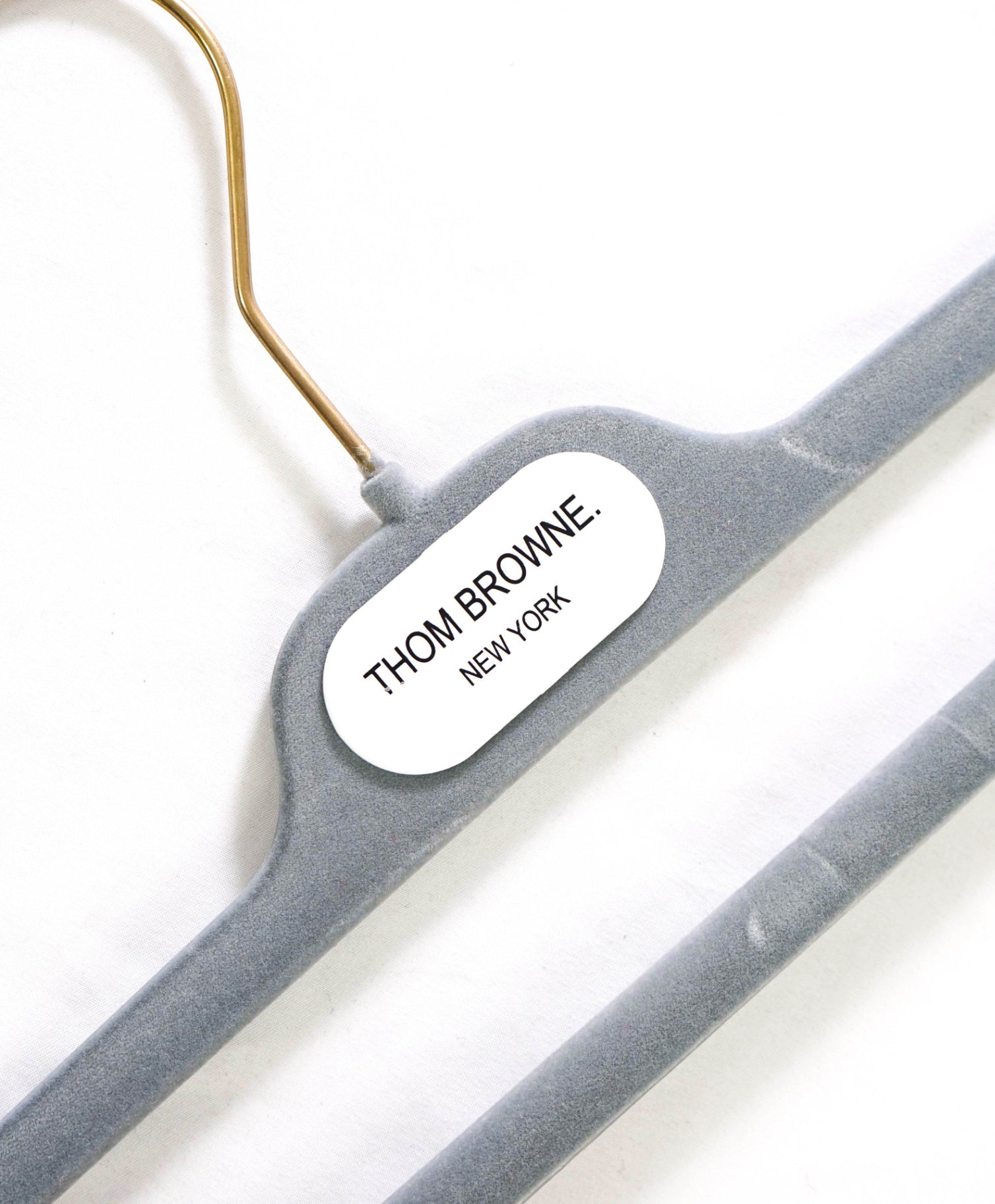 THOM BROWNE - Gray Velvet Pants Hanger