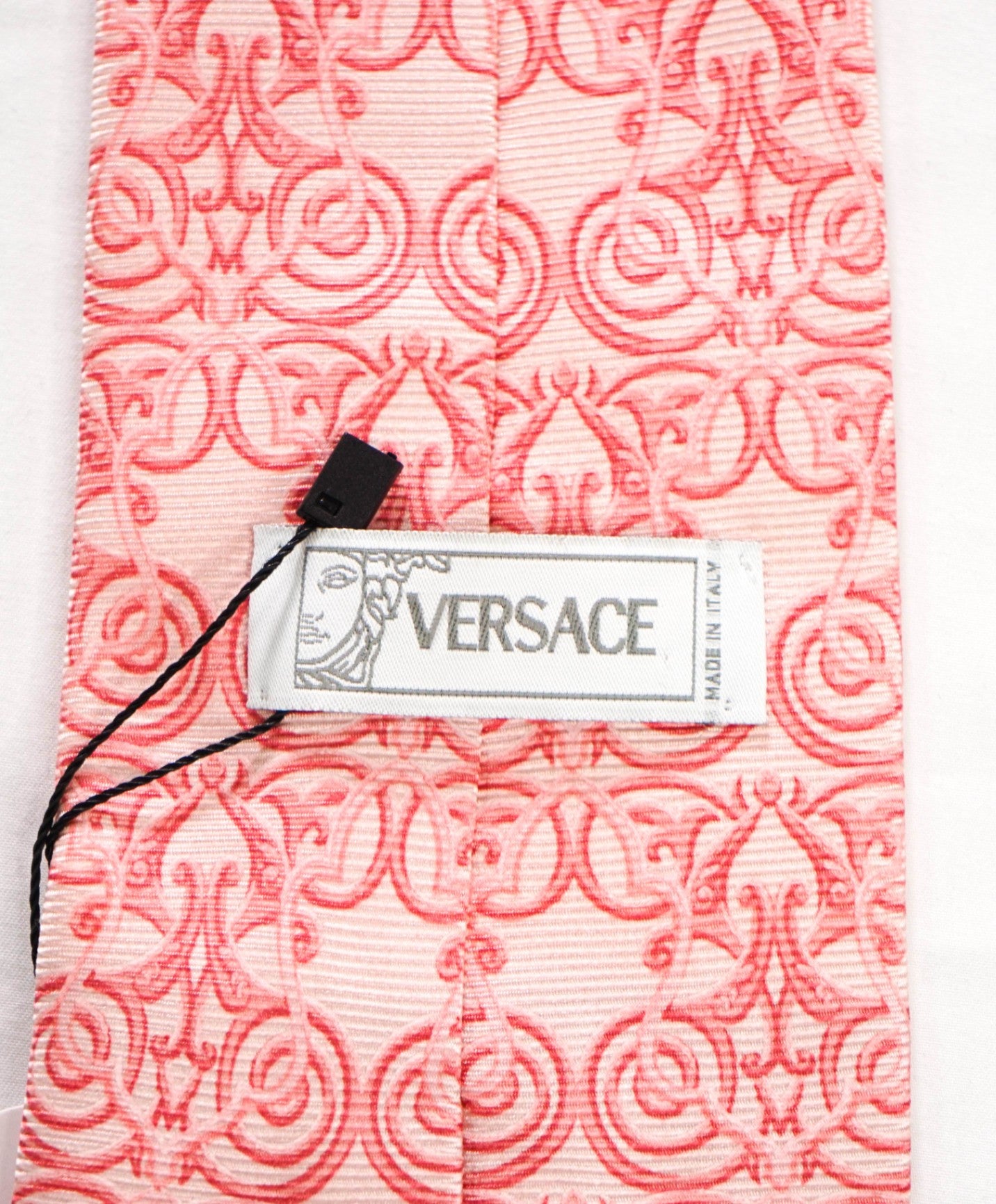$280 VERSACE - VINTAGE Pink Arabesque Silk - 3.75" Tie