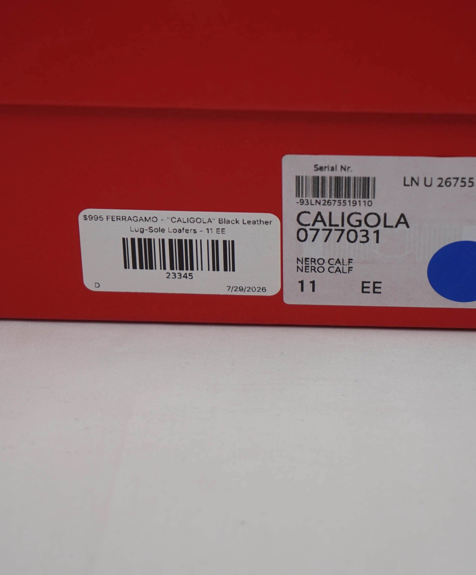 $995 FERRAGAMO - "CALIGOLA" Black Lug-Sole Loafers - 11 EE